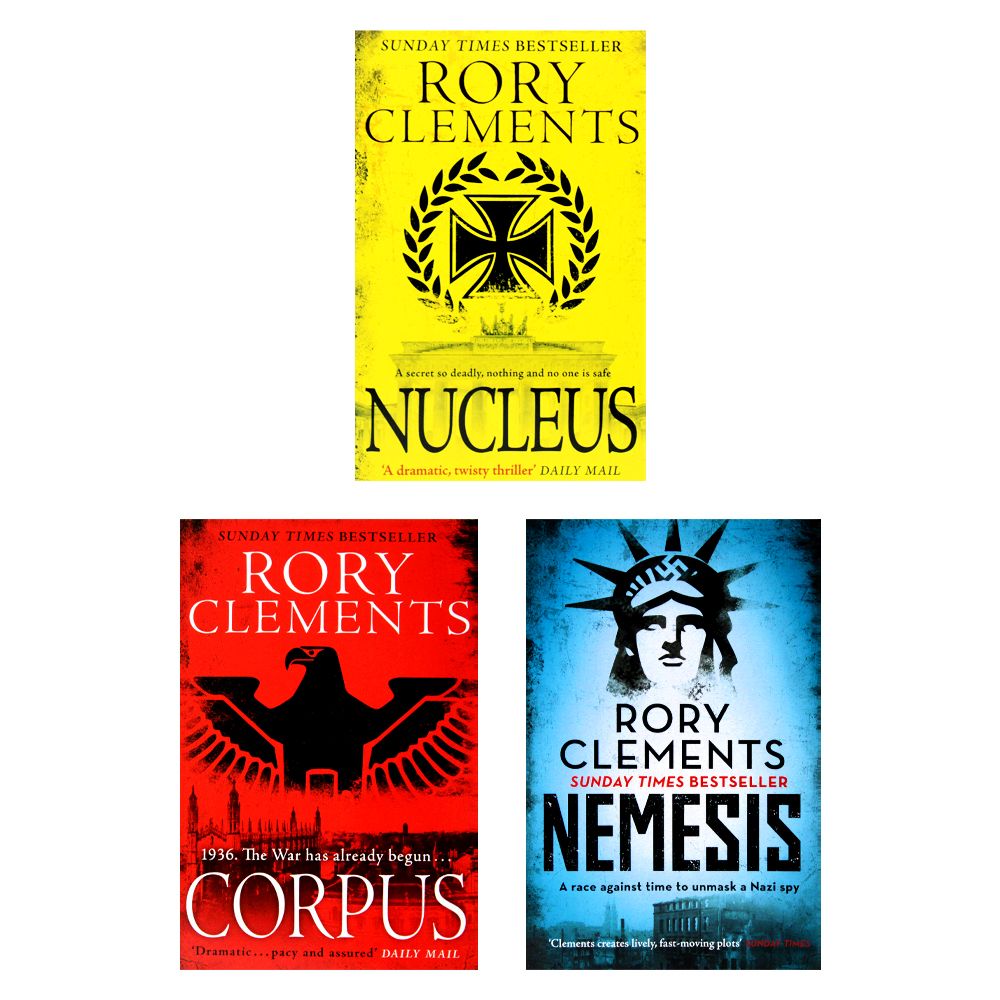 Tom Wilde Series 3 Books Collection Set by Rory Clements ( Nemesis, Nucleus, Corpus )