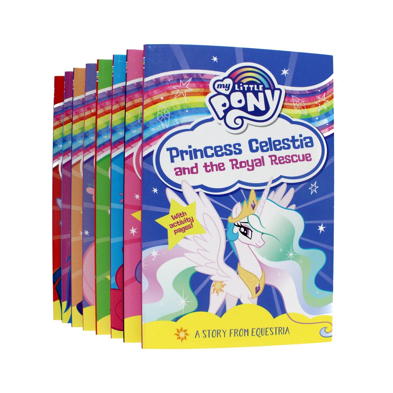 Photo of My Little Pony 8 Book Story Collection on a White Background