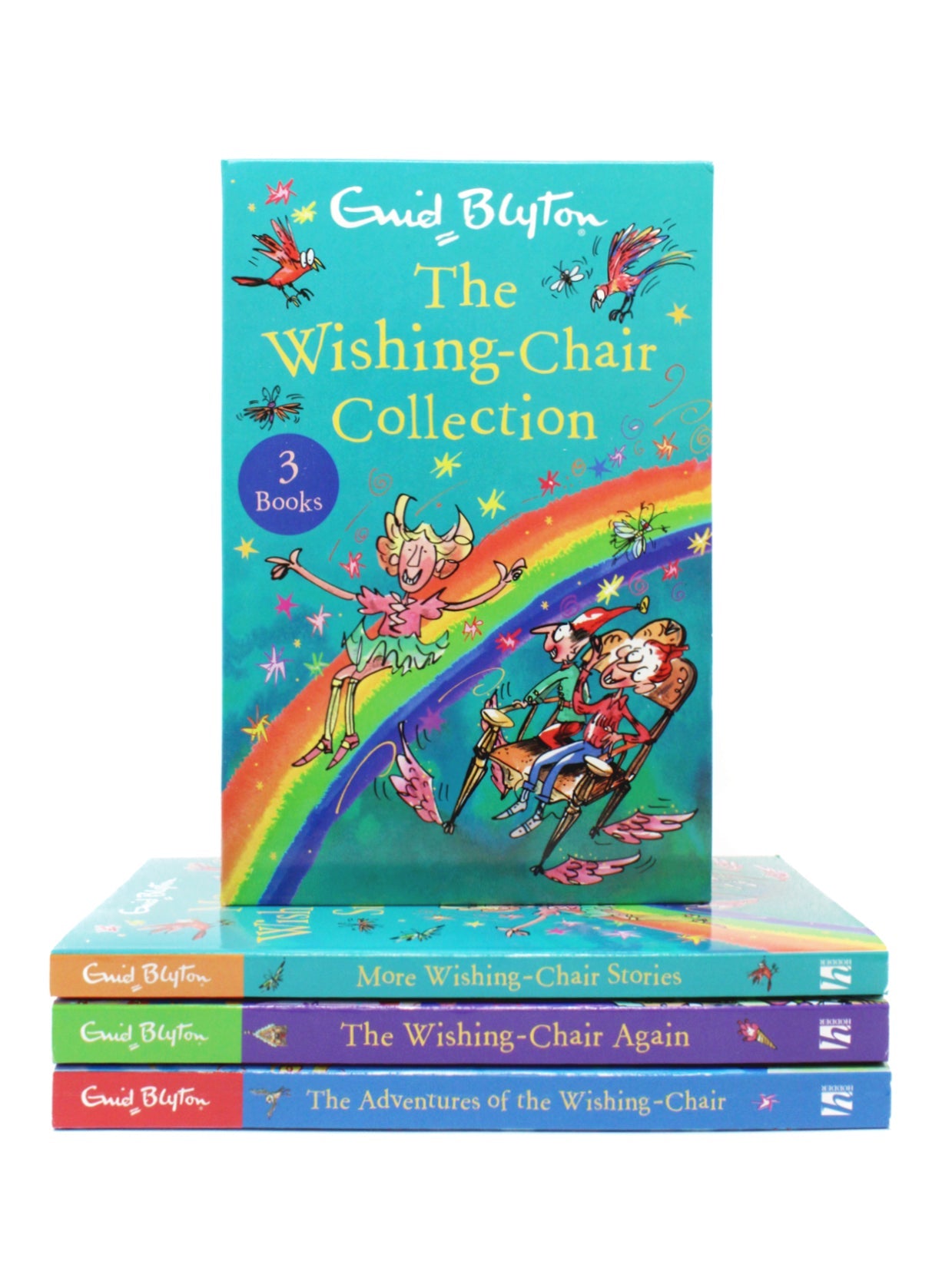 Photo of The Wishing Chair 3 Books Collection by Enid Blyton on a White Background