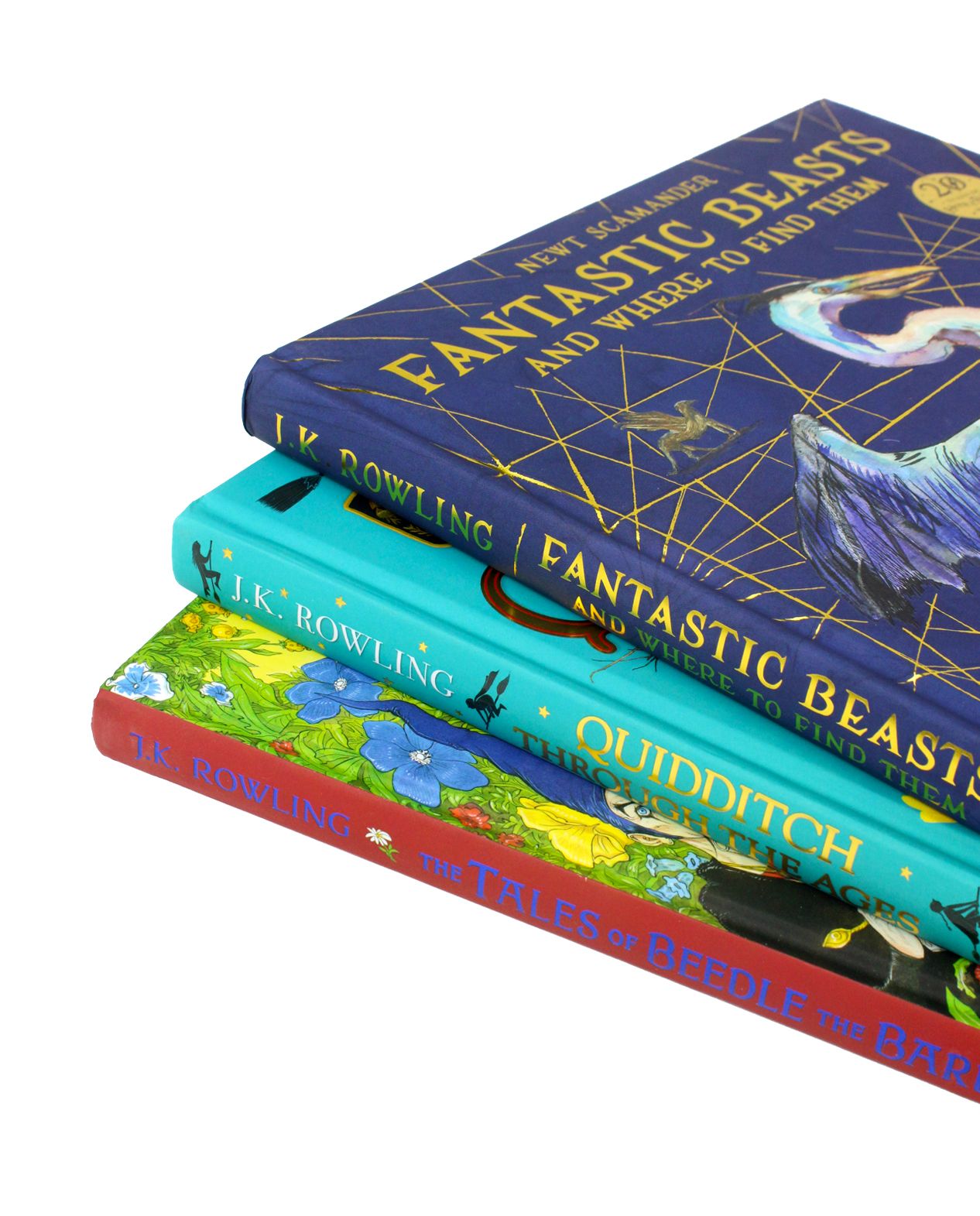 J.K. Rowling Illustrated Edition Collection 3 Books Set Hardback (Fantastic Beasts and Where to Find Them, Quidditch Through the Ages, The Tales of Beedle the Bard)