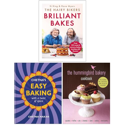 The Hairy Bikers Brilliant Bakes, Chetna's Easy Baking & The Hummingbird Bakery Cookbook 3 Books Collection Set