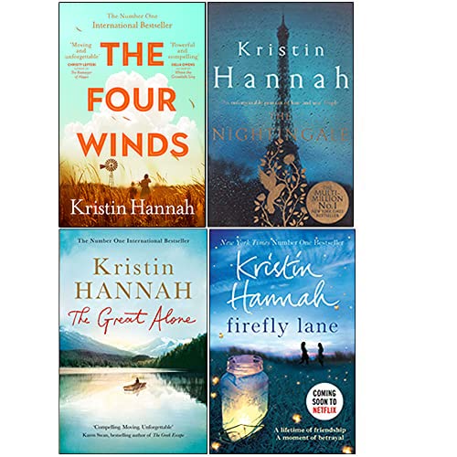 Kristin Hannah 4 Books Collection Set (The Four Winds, The Nightingale, The Great Alone, Firefly Lane)