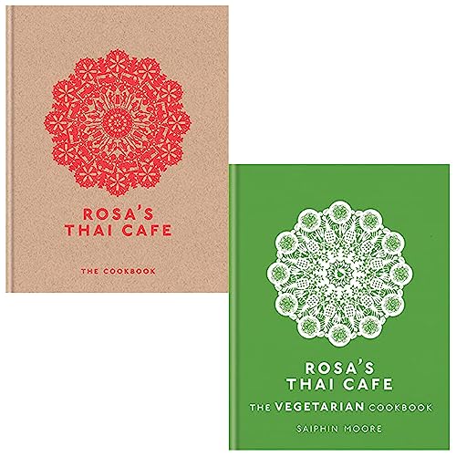 Rosa's Thai Cafe 2 Hardback Books Set by Saiphin Moore: Thai & Vegetarian Cookbooks | Authentic Recipes, Asian Cuisine, Healthy Home Cooking