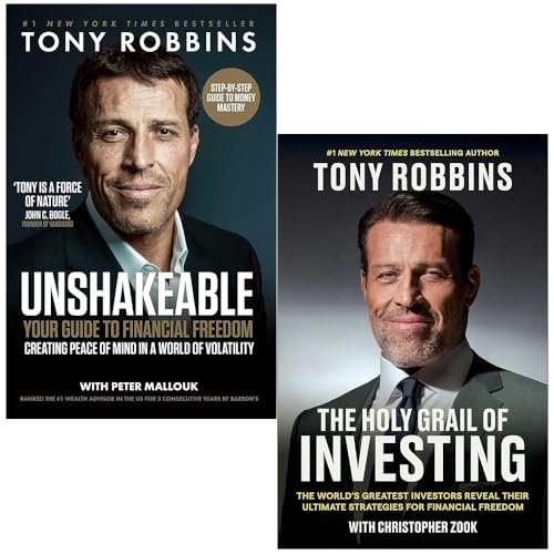 Tony Robbins Collection 2 Books Set (Unshakeable Your Guide to Financial Freedom & The Holy Grail of Investing)