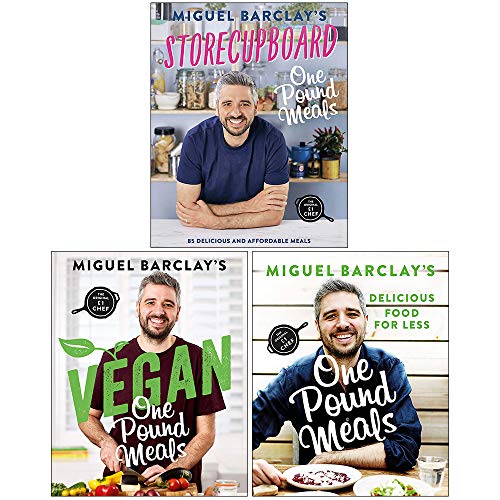 Miguel Barclay Collection 3 Books Set (Storecupboard One Pound Meals, Vegan One Pound Meals, One Pound Meals)