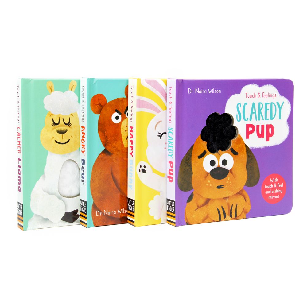 My First Behaviours Touch & Feelings 4 Book Gift Box Set by Dr Naira Wilson Inc Calmer Llama, Angry Bear etc