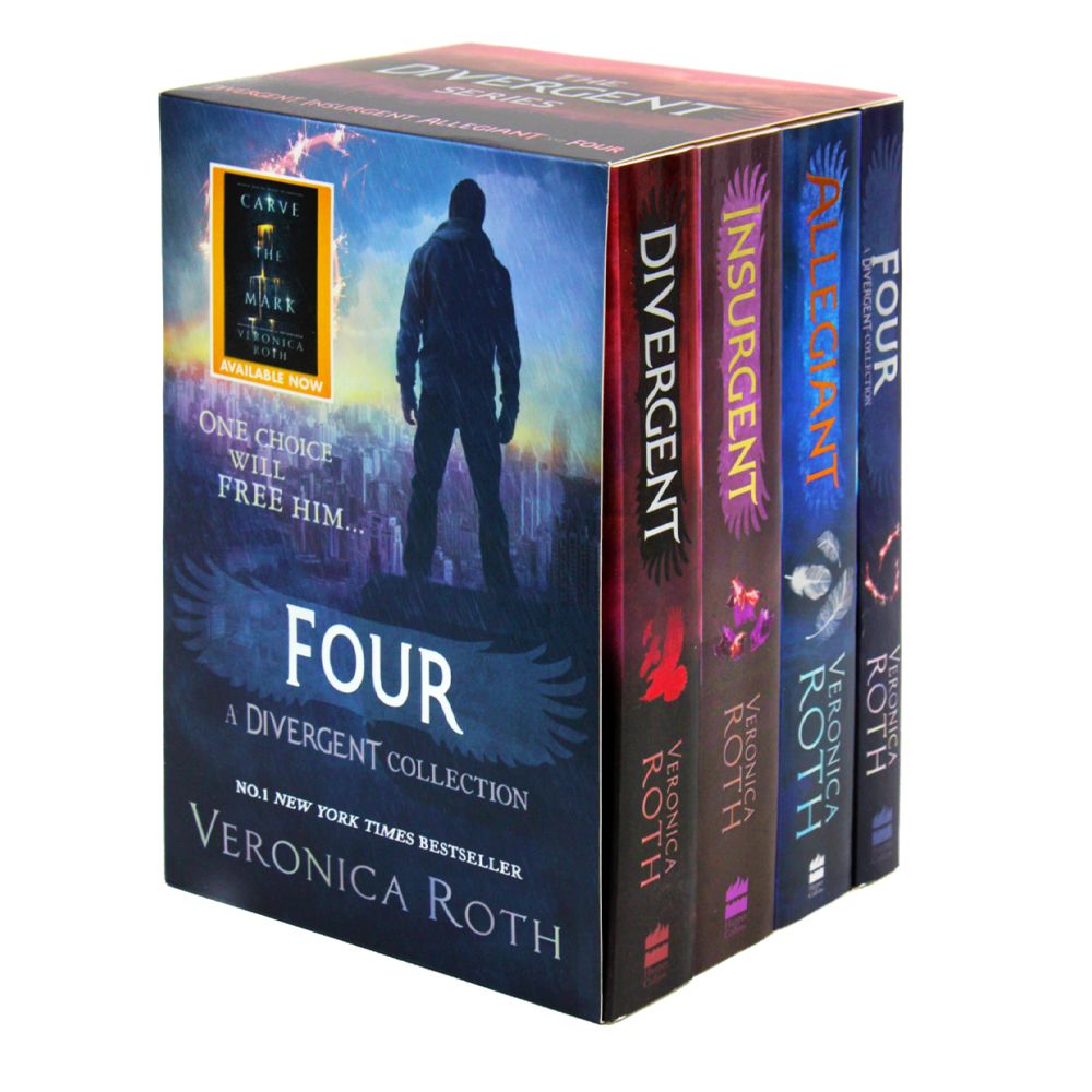 Divergent Insurgent Allegiant Trilogy 4 Books Collection Box Set by Veronica Roth - Popular Young Adult Dystopian Fiction Series Adventure (Paperback)