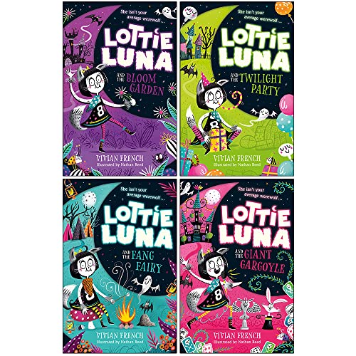 Lottie Luna Series 1-4 Books Collection Set By Vivian French (Bloom Garden, Twilight Party, Fang Fairy, Giant Gargoyle)