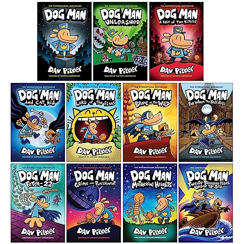 Dog Man Series by Dav Pilkey - 11 Books Box Set Collection (Hardback) for Kids Ages 7+,  Unleashed, Tale of Two Kitties, Cat Kid, Lord of the Fleas