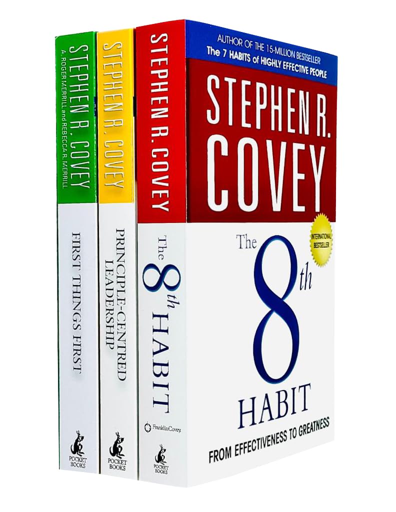 Stephen R. Covey Collection 3 Books Set (The 8th Habit, First Things First, Principle-centered Leadership)