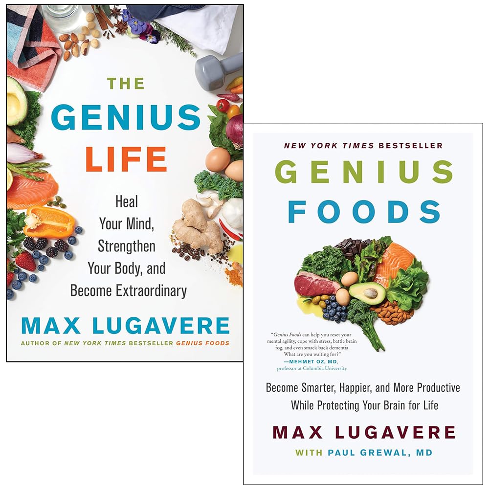 Max Lugavere 2 Books Collection Set (The Genius Life: Heal Your Mind, Strengthen Your Body, and Become Extraordinary and Genius Foods)