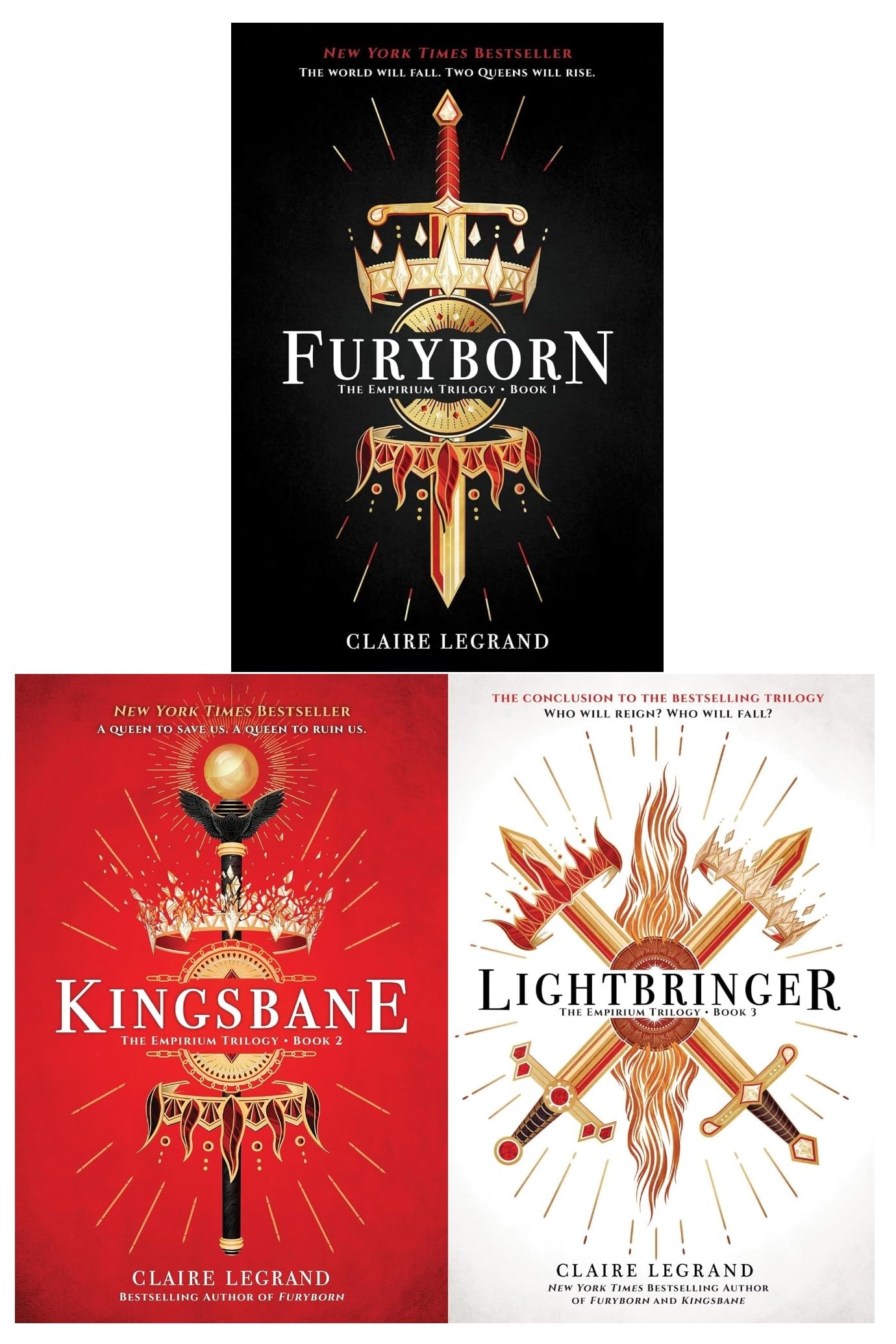 The Empirium Trilogy 3 Books Collection Set by Claire Legrand (Furyborn, Kingsbane, Lightbringer) Paperback Fantasy