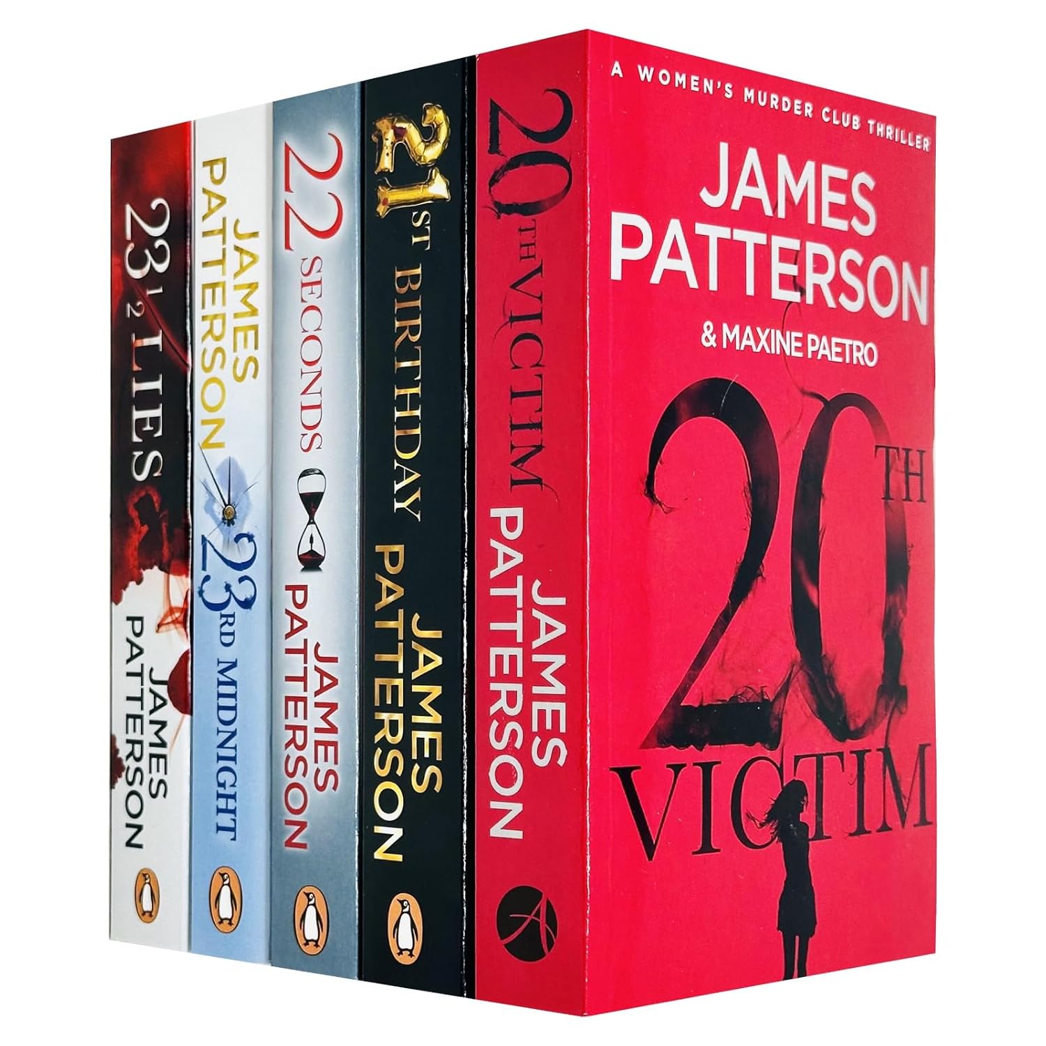 Women's Murder Club Series by James Patterson 5 Books Collection Set (20th Victim, 21st Birthday, 22 Seconds, 23rd Midnight, 23 1/2 Lies)