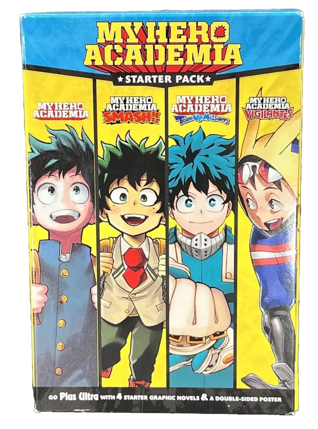 MY Hero Academia 4 Book Set ( 1.My Hero Academia, 1.Smash!!, 1.Team Up Mission, 1. Vigilantes )