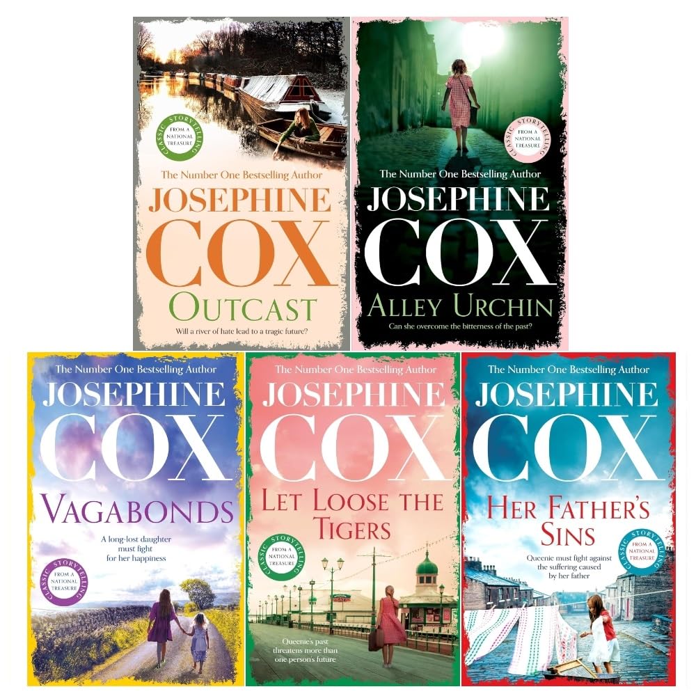 Josephine Cox Queenie and Emma Grady Sagas 5 Books Collection Set ( Vagabonds, Let Loose the Tigers, Outcast, Alley Urchin, Her Fathers Sins )