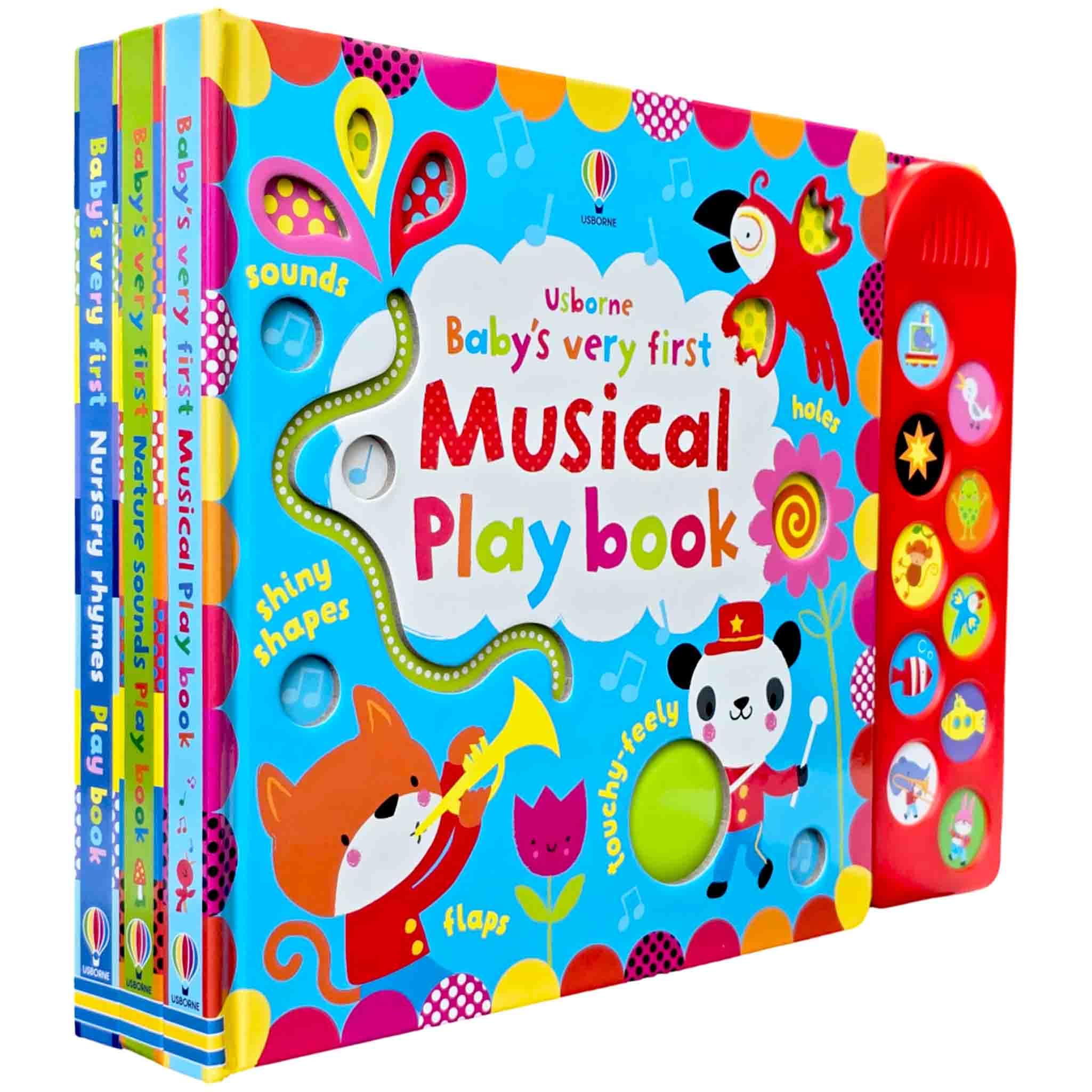 Usborne Babys Very First Books by Fiona Watt 3 Books Collection Set (Musical Playbook, Nature Sounds Playbook and Nursery Rhymes Playbook)