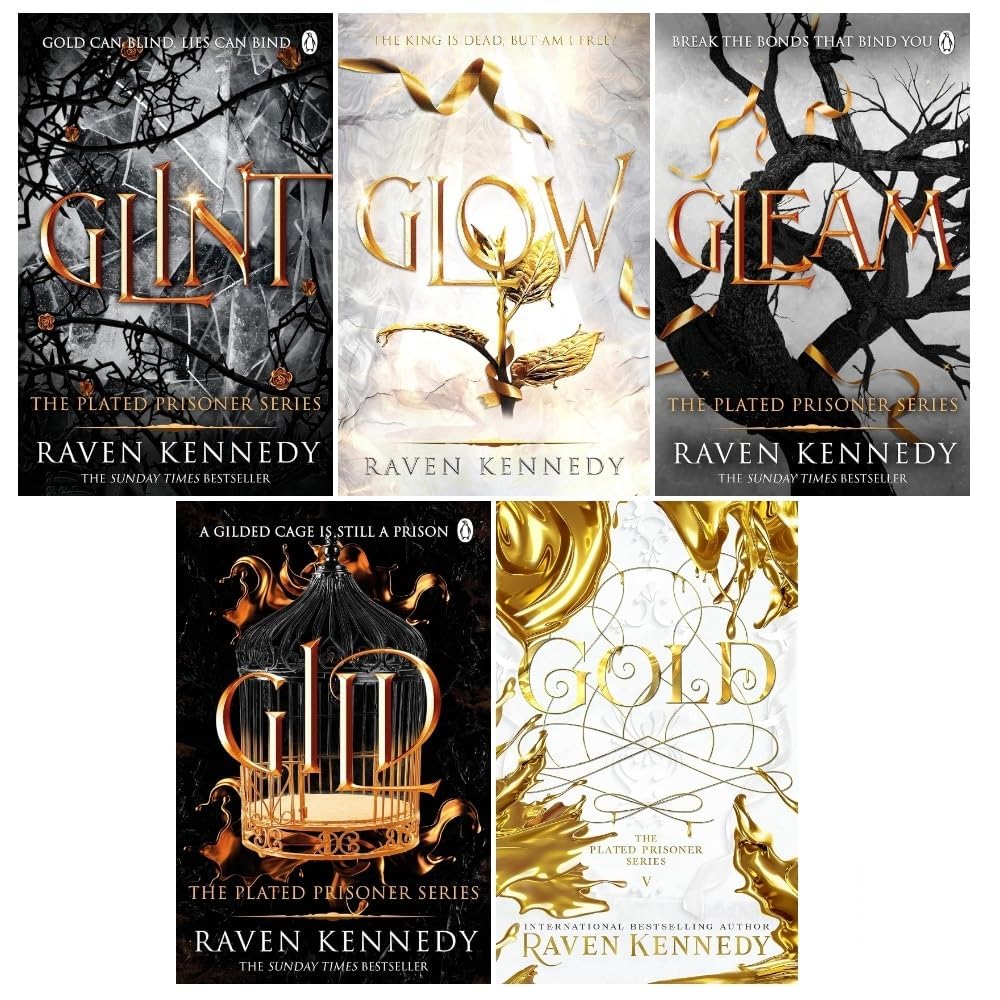 The Plated Prisoner Series 5 Books Collection Set by Raven Kennedy (Gild, Glint, Gleam, Glow, Gold)