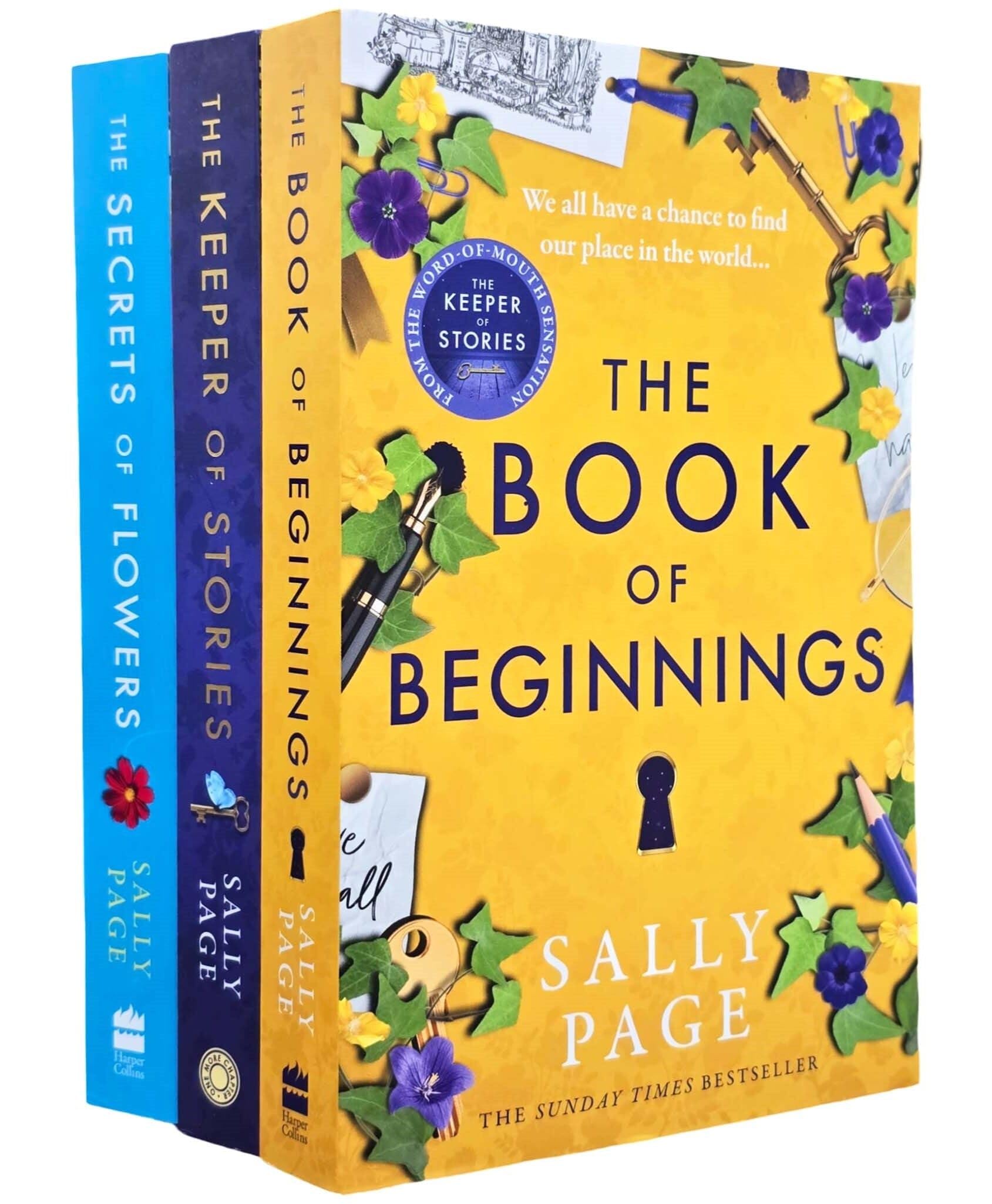 Sally Page 3 Books Collection Set (The Keeper of Stories, The Book of Beginnings and The Secrets of Flowers)