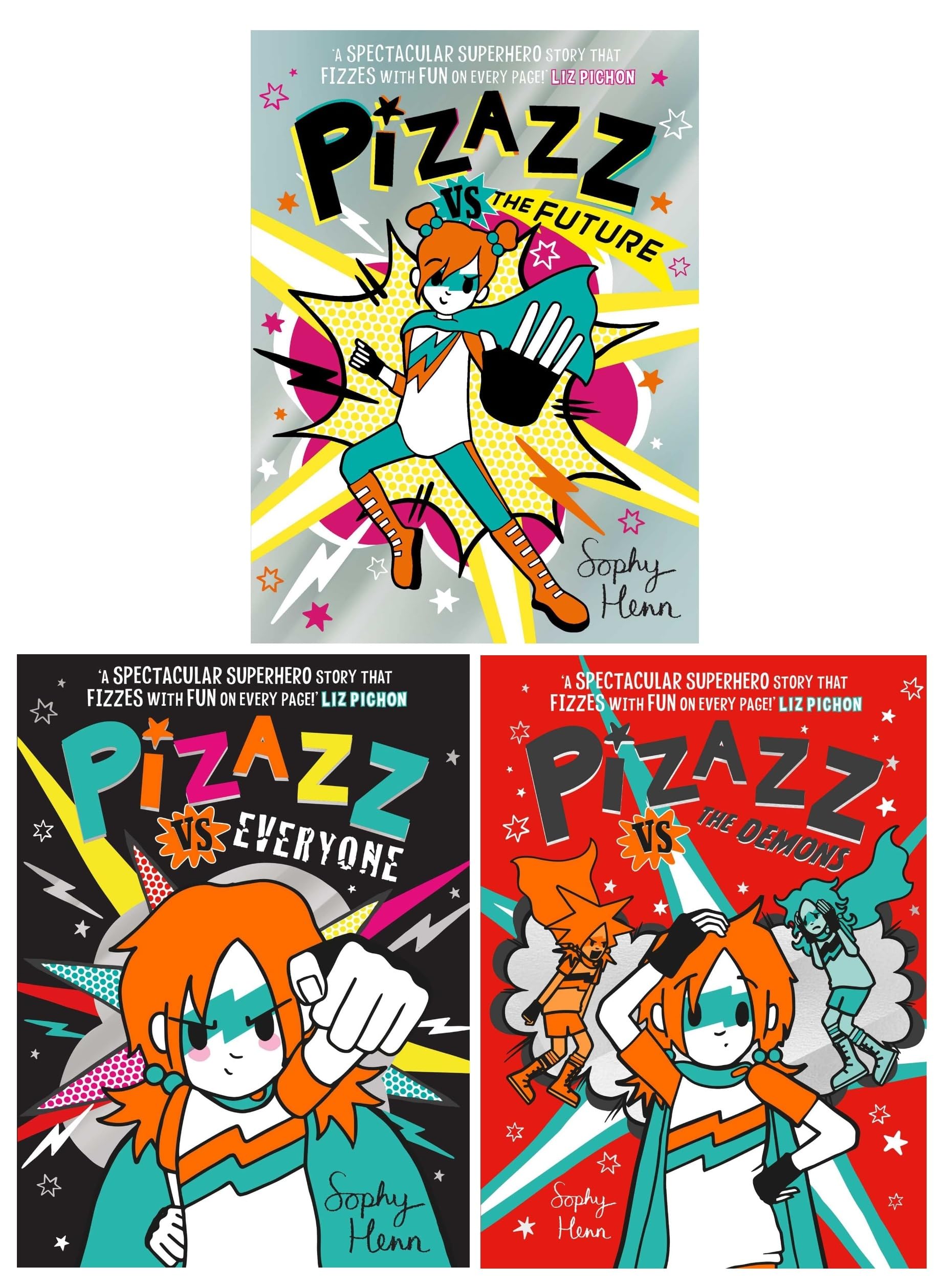 Sophy Henn Pizazz Series 3 Books Set Vol 4-6 (Pizazz vs The Demons, Pizazz vs Everyone, Pizazz vs The Future)