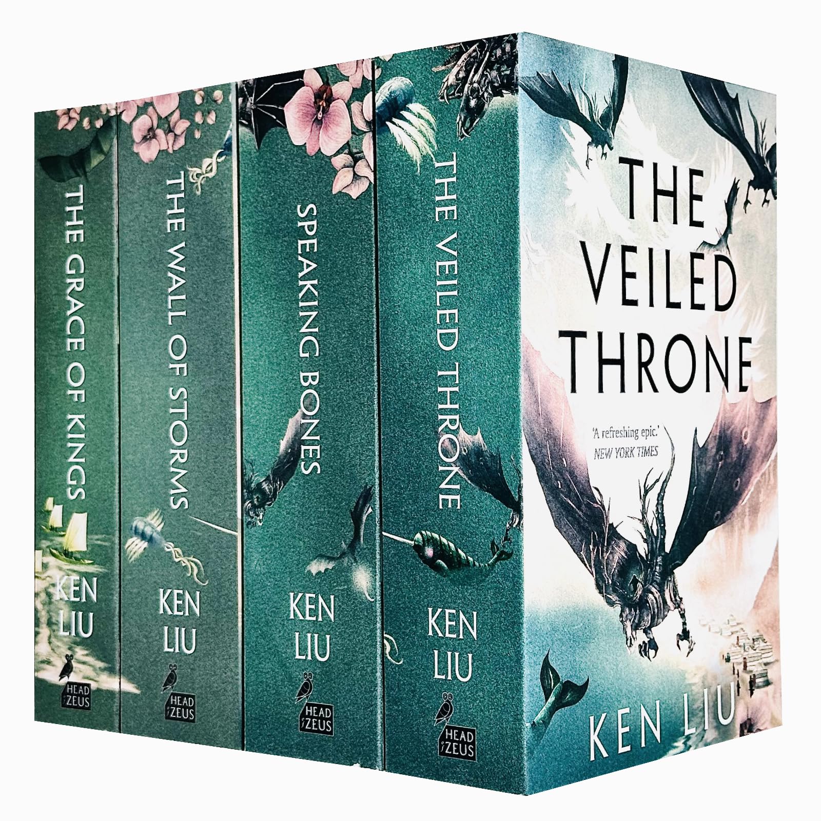 The Dandelion Dynasty Collection 4 Books Set By Ken Liu (The Grace of Kings, The Wall of Storms, The Veiled Throne and Speaking Bones)