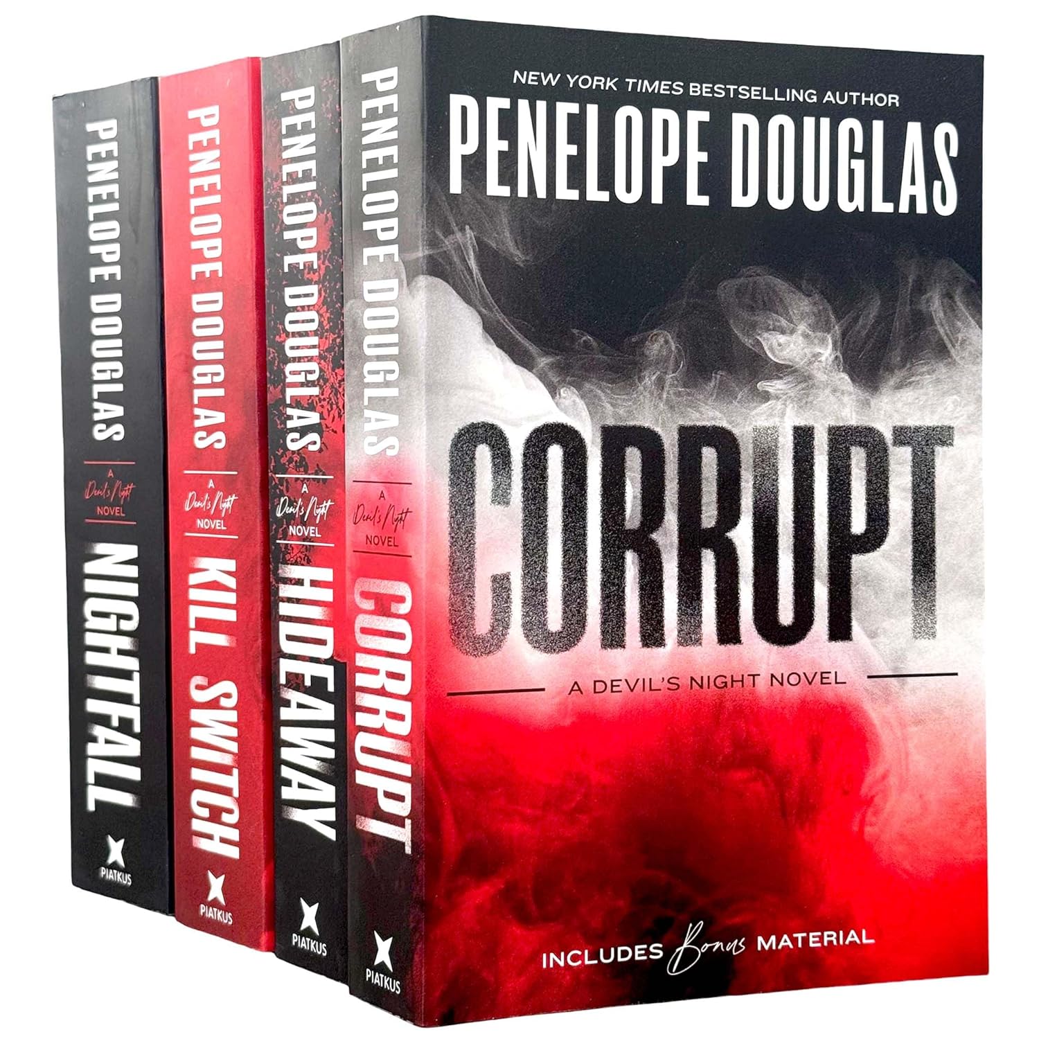 Devil's Night Series By Penelope Douglas 4 Books Collection Set (Corrupt, Hideaway, Kill Switch & Nightfall)