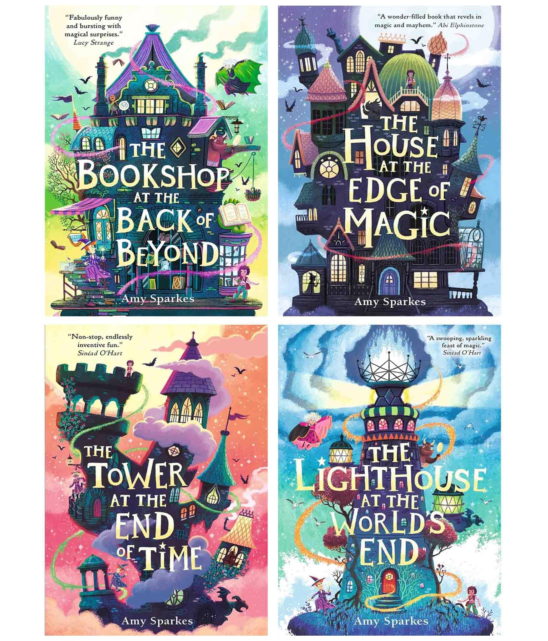 The House at the Edge of Magic Series 4 Books Collection Set by Amy Sparkes (The Lighthouse at the World's End, The House at the Edge of Magic, The Tower at the End of Time and The Bookshop at the Back of Beyond)