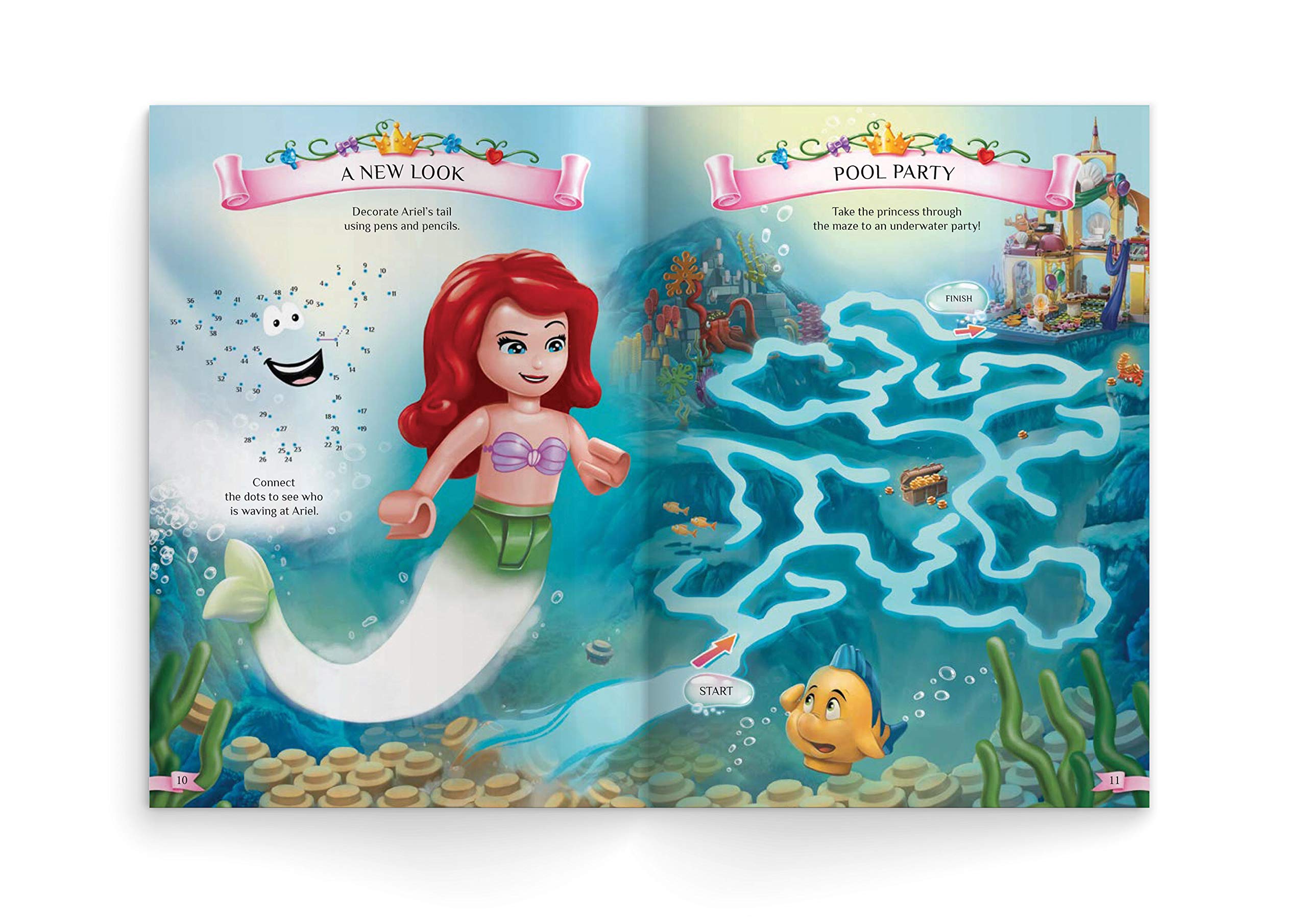 Lego Disney Princesses, Lego Mini Figure Activity Book, Ariel, Snow White, Mulan...