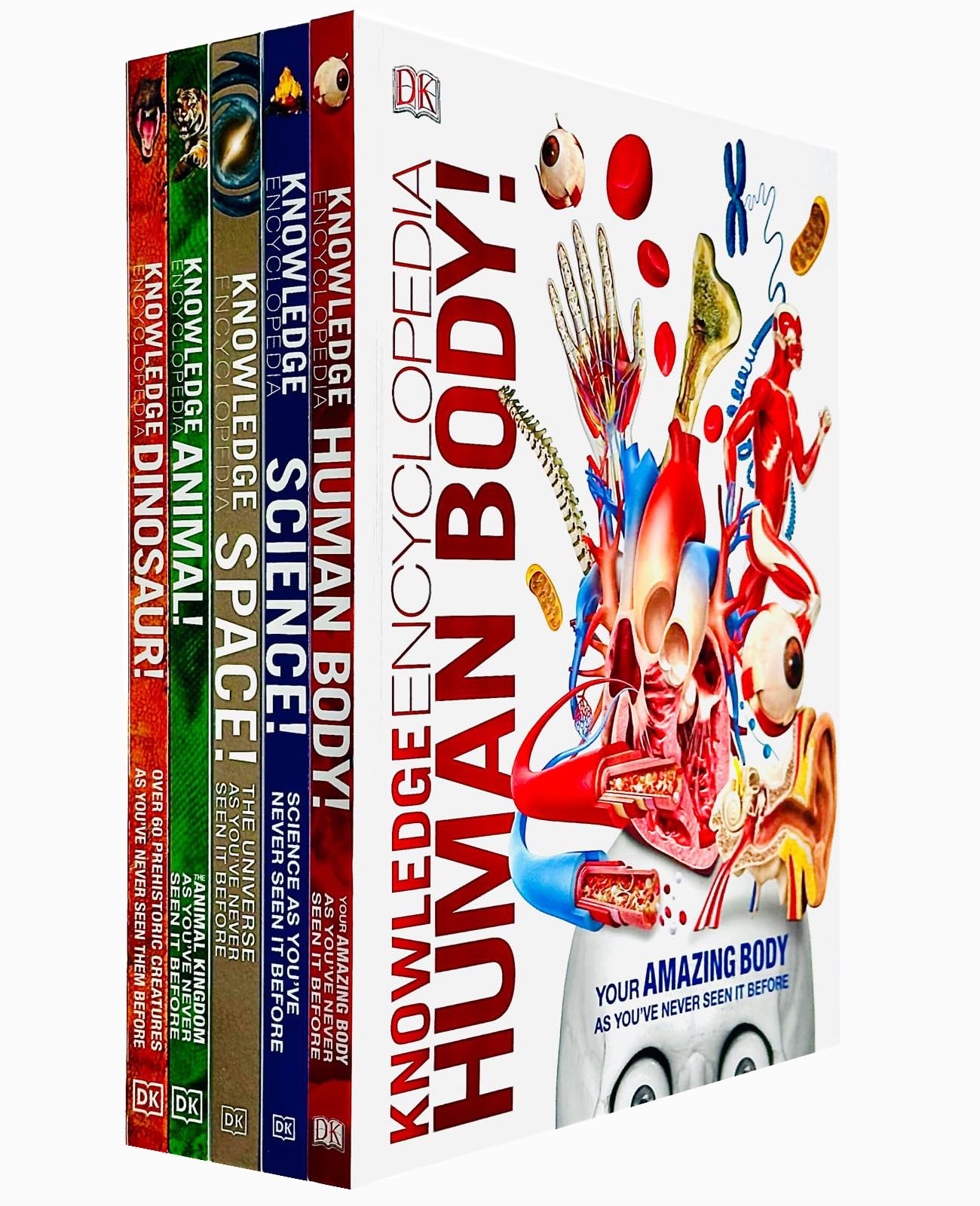 Knowledge Encyclopedias Collection 5 Books Set By DK (Human Body, Science, Space, Animal and Dinosaur)