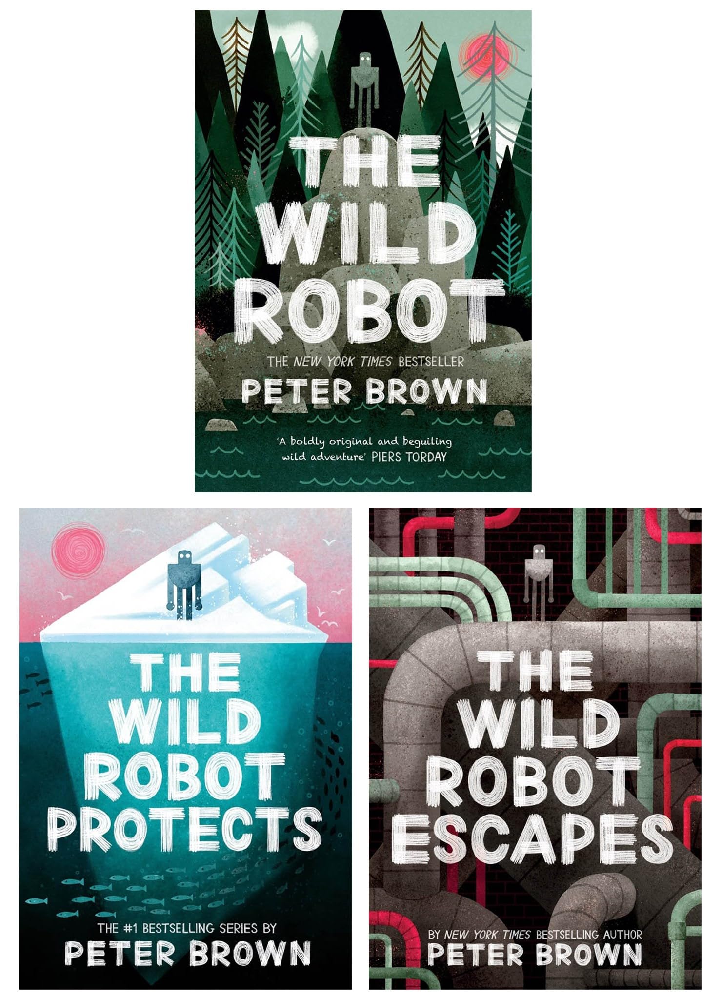 The Wild Robot Series 3-Book Collection: Adventure, Robots, Nature & Survival for Young Readers - The Wild Robot, Escapes & Protects