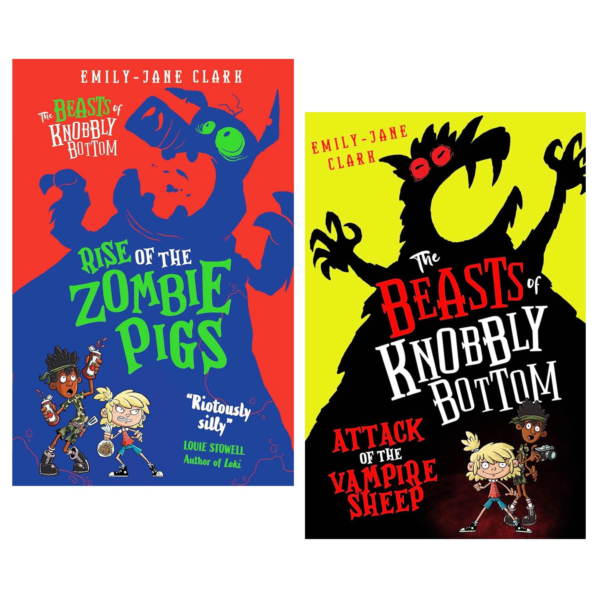 The Beasts of Knobbly Bottom Series 2 Books Collection Set (Attack of the Vampire Sheep and Rise of the Zombie Pigs) by Emily-Jane Clark