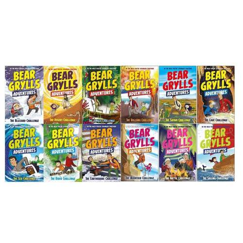 Bear Grylls Adventure Series 12-Book Collection: Exciting Children's Tales of Survival, Nature, Outdoor Fun, Sailing Challenges & Wildlife for12+