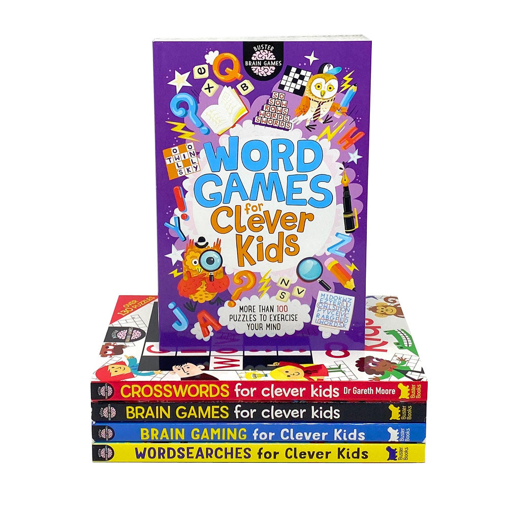 Clever Kids 5 Books Collection Set (Brain Games,Wordsearches..) By Gareth Moore