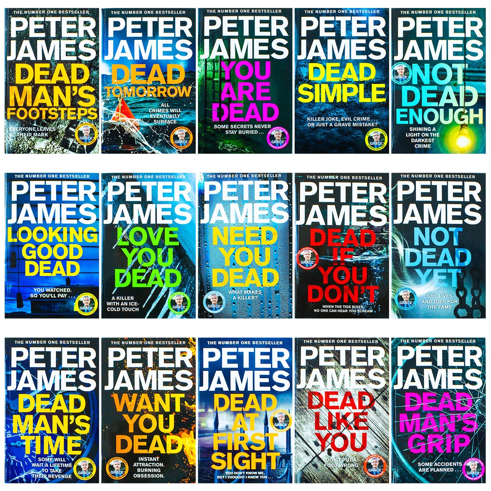 Roy Grace Series 1-15 Book Collection Set Best Selling Mystery Thrillers By Peter James (Dead Simple, Looking Good Dead, Not Dead Enough, Dead Like You and More)