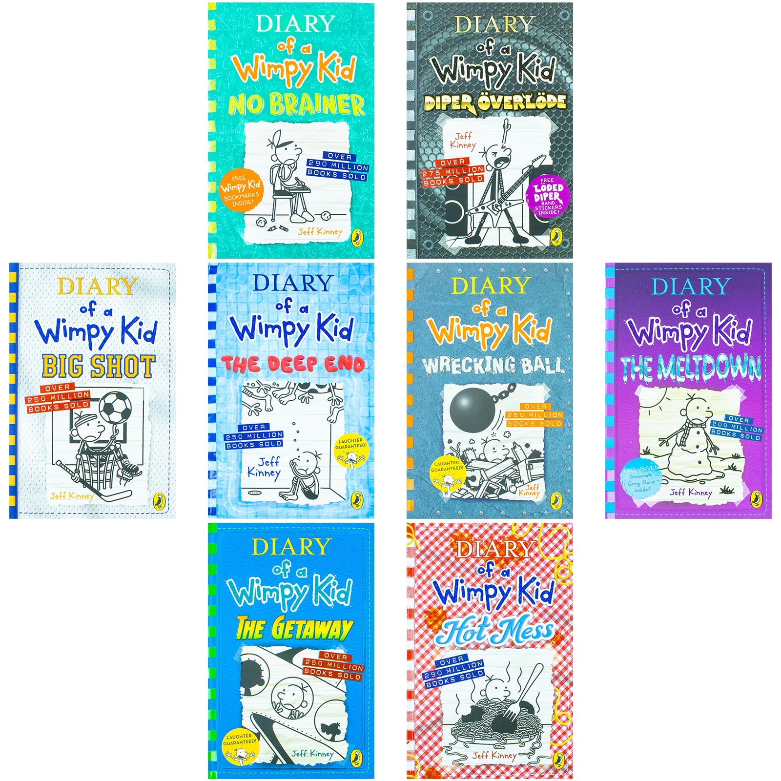 Diary of a Wimpy Kid Series 12-19 Collection 8 Books Set By Jeff Kinney