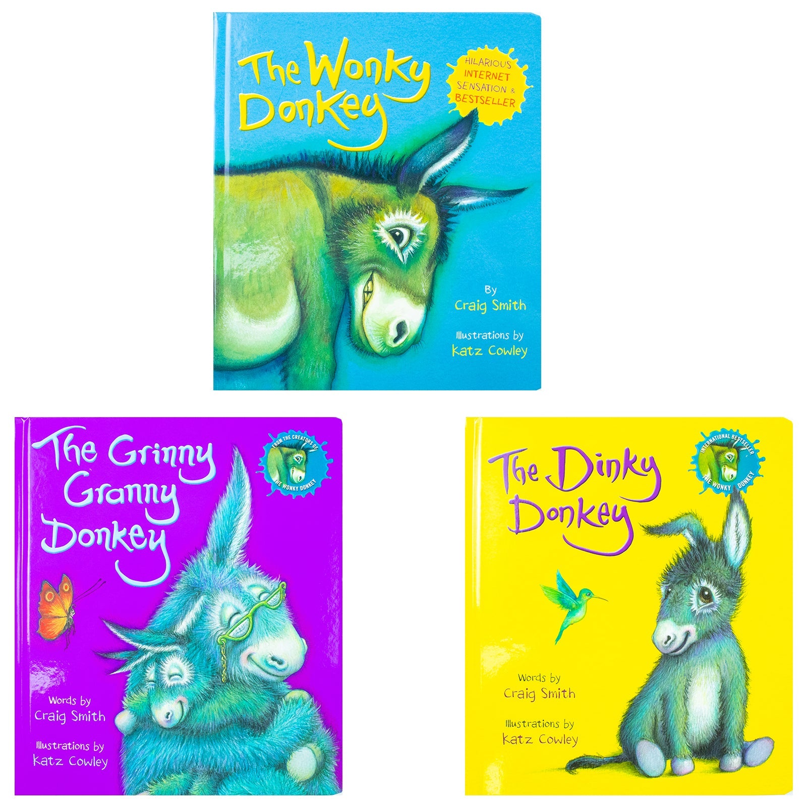 The Wonky Donkey 3 books Collection Box Set By Craig Smith (The Wonky Donkey, The Dinkey Donkey, The Grinny Granny Donkey)