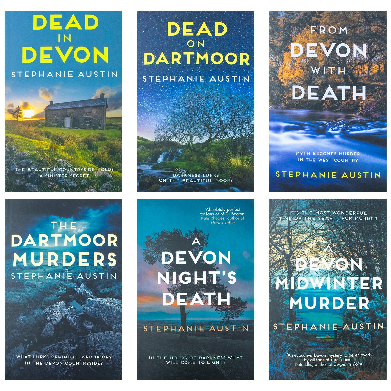 Stephanie Austin Devon Mysteries 6 Books Collection Set (A Devon Midwinter Murder, The Dartmoor Murders, From Devon with Death, Dead on Dartmoor, A Devon Night's Death and Dead in Devon)