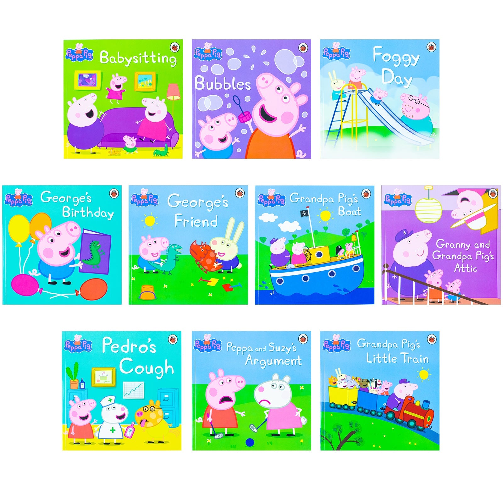 Peppa Pig Collection 10 Books Set in a Lime Gift Bag With Audio CD - Perfect for Ages 0-5 - Enjoy the Adventures of Peppa in Paperback Format