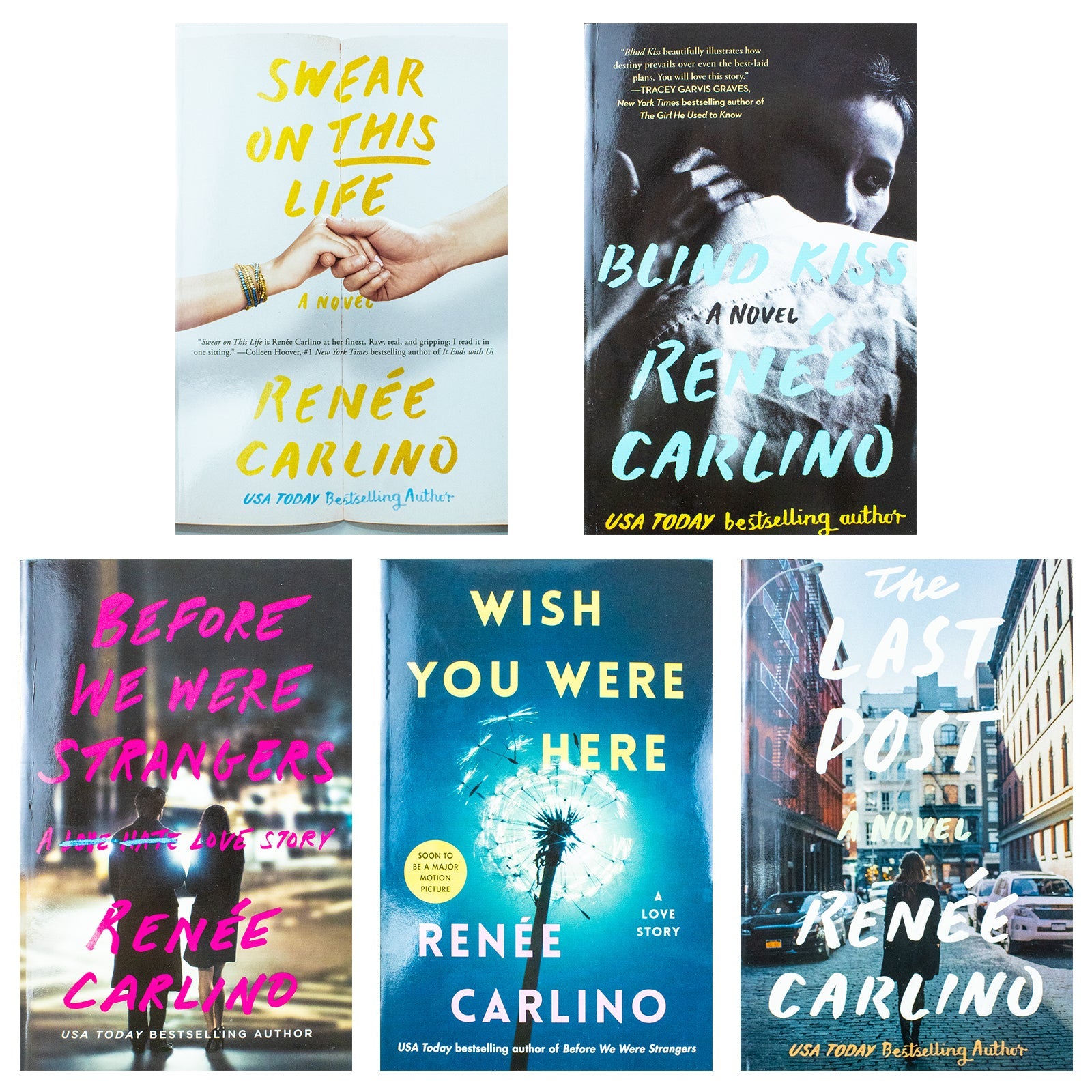 Renee Carlino 5 Books Collection Set (The Last Post, Before We Were Strangers, Swear On This Life, Blind Kiss & Wish You Were Here)