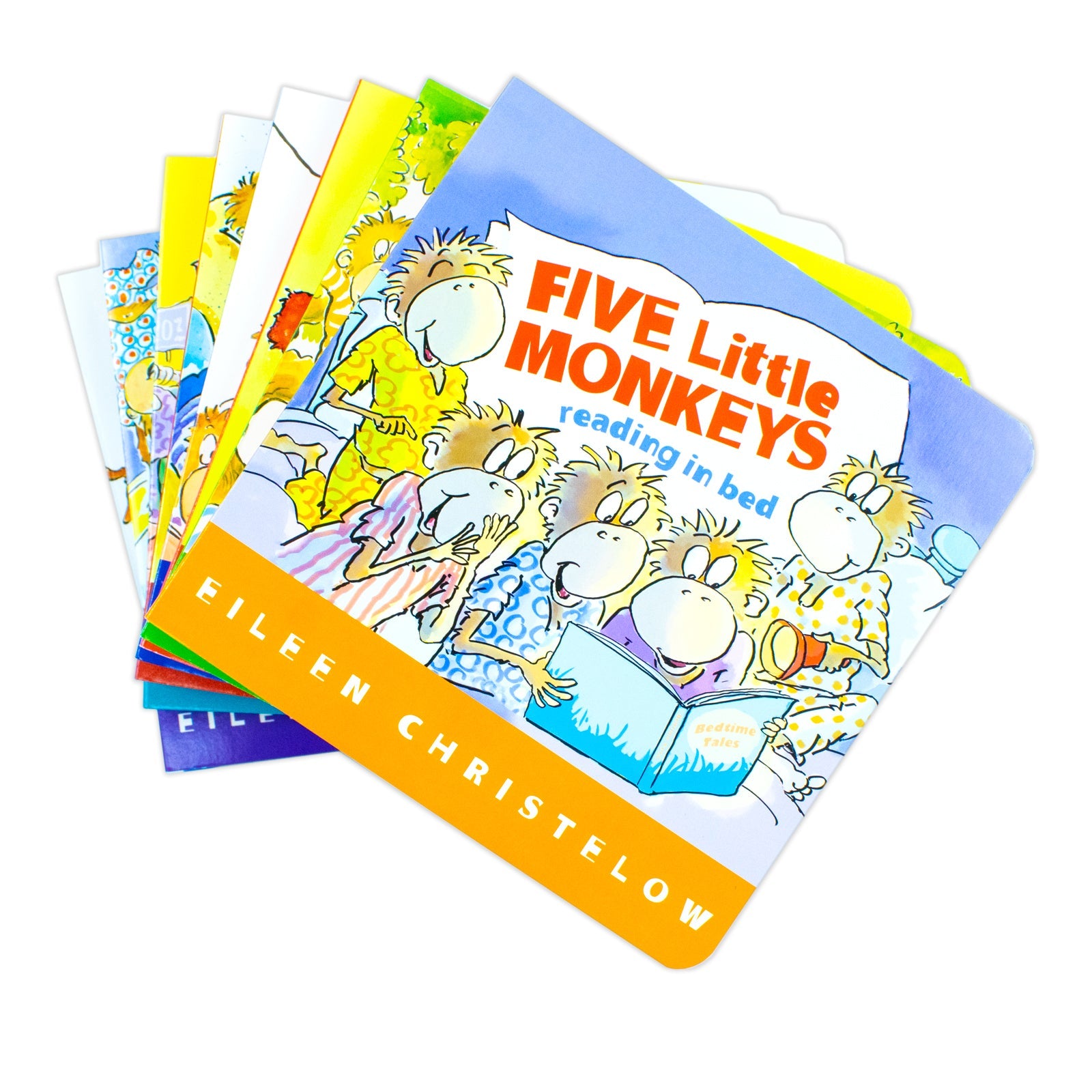 Five Little Monkeys Adventures 8 Books Collection Box Set By Eileen Christelow (Jumping on the Bed, Shopping for School,Wash the Car,Bake a Birthday Cake, Jump in the Bath,Sitting in a Tree & More)