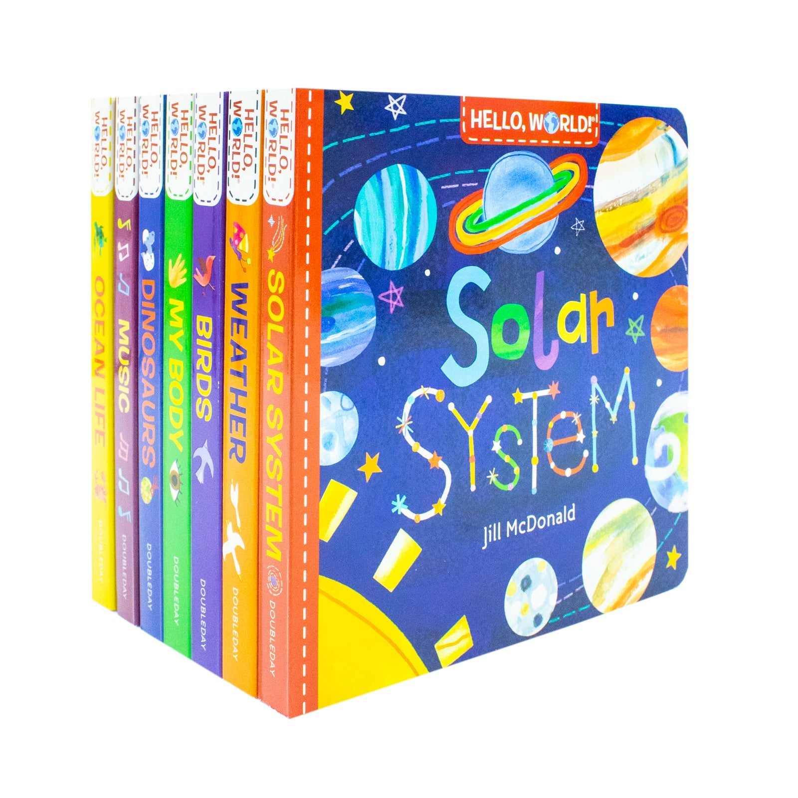 Hello, World! 7 Books Collection Box Set By Jill Mcdonald (Solar System, Weather, Birds, My Body, Dinosaurs, Music & Ocean Life)