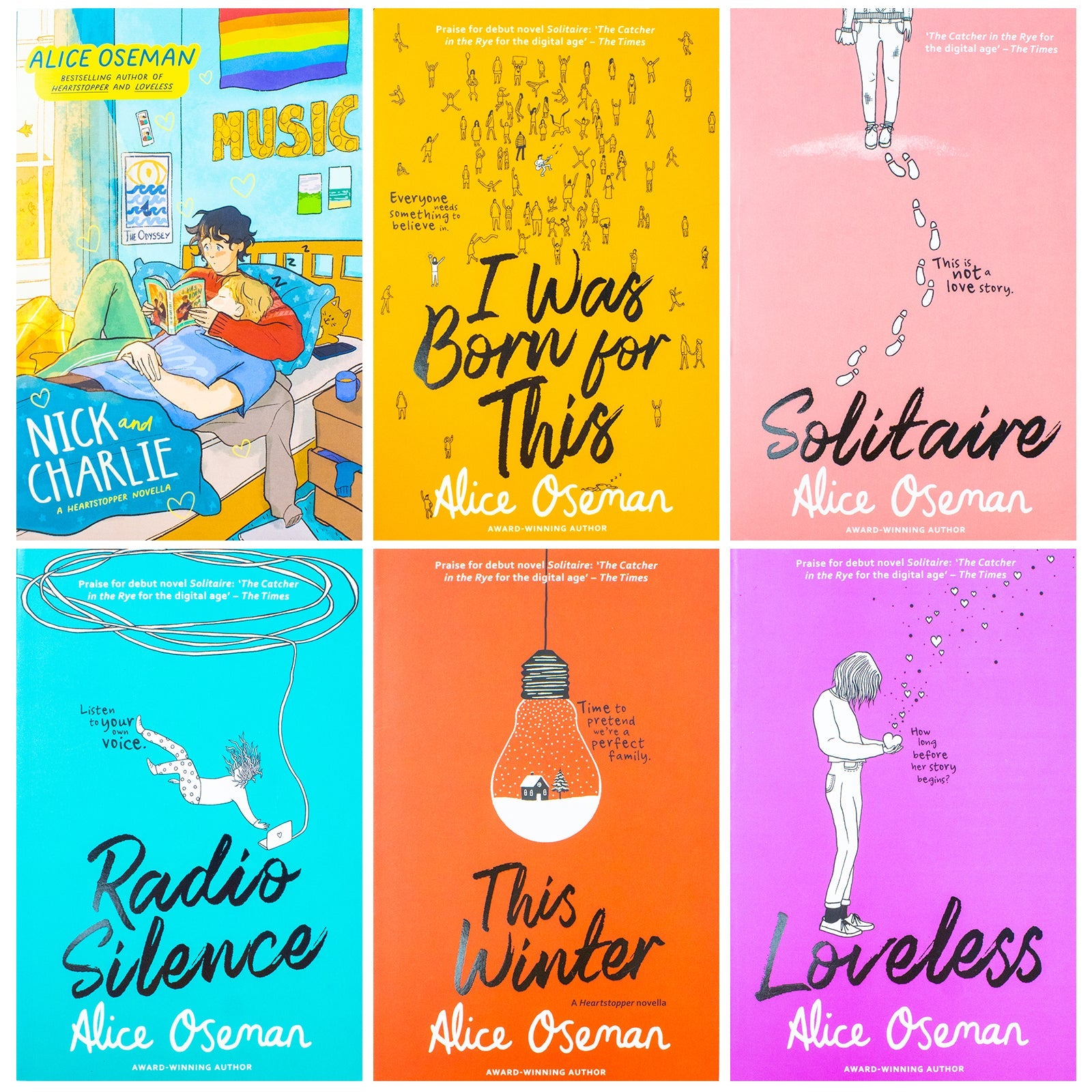 Alice Oseman 6-Book Collection: Solitaire, Loveless, Radio Silence & More! Perfect for Ages 12+. Relatable, Emotional, Contemporary Fiction!