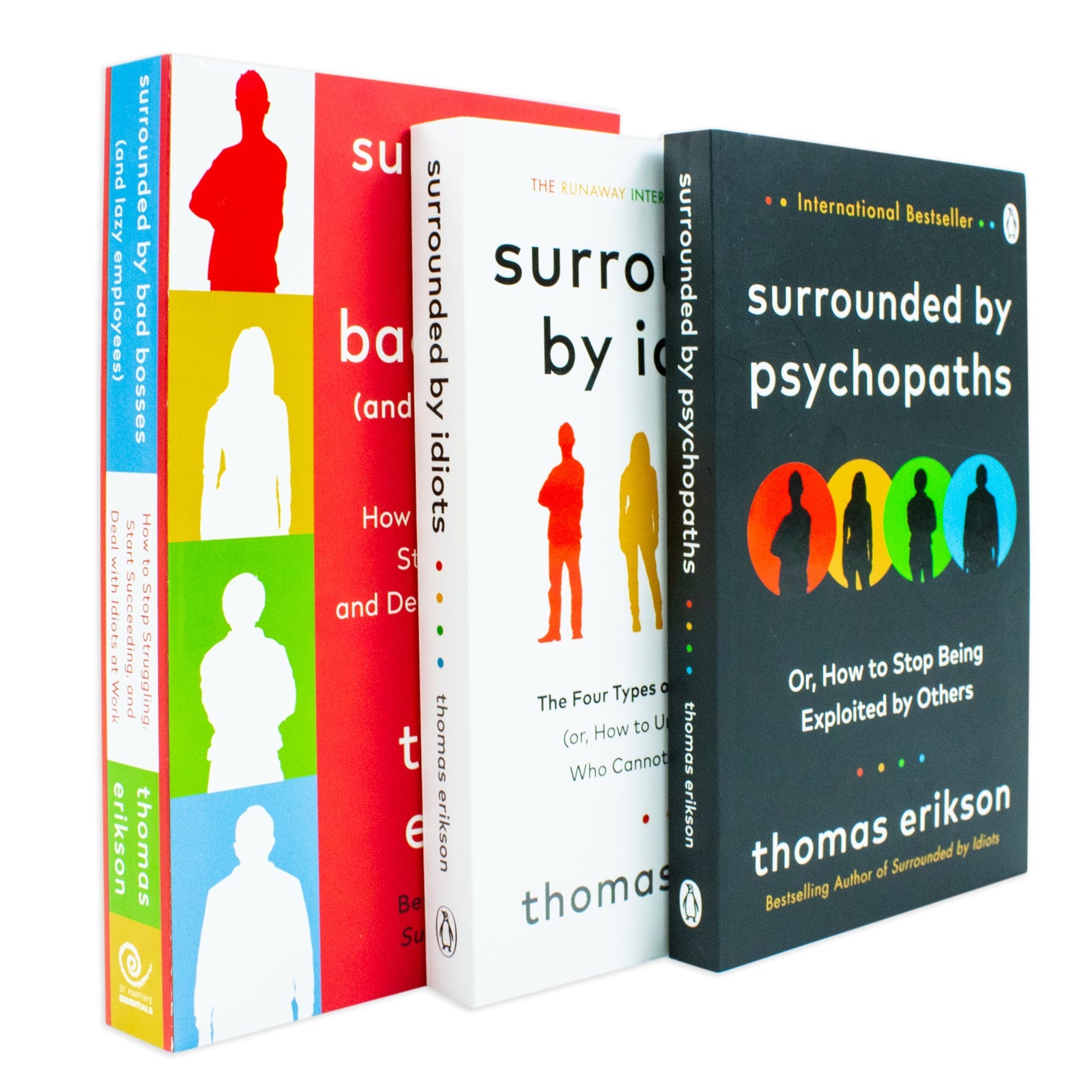 Surrounded by Psychopaths, Surrounded by Idiots, Surrounded by Bad Bosses By Thomas Erikson 3 Books Collection Set