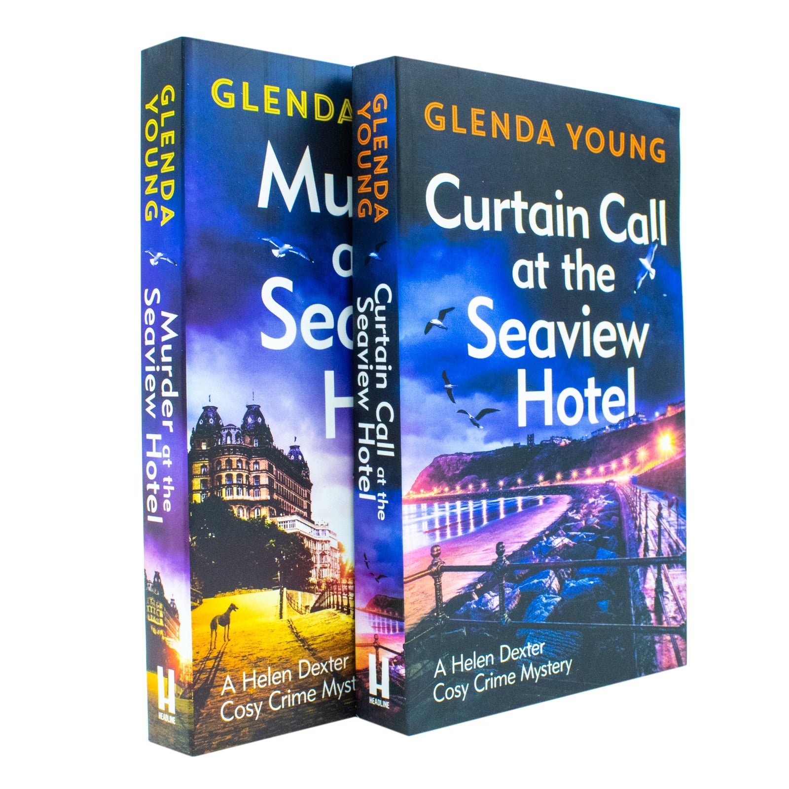 Helen Dexter Cosy Crime Mysteries 2 Books Set by Glenda Young (Murder at the Seaview Hotel, Curtain Call at the Seaview Hotel)