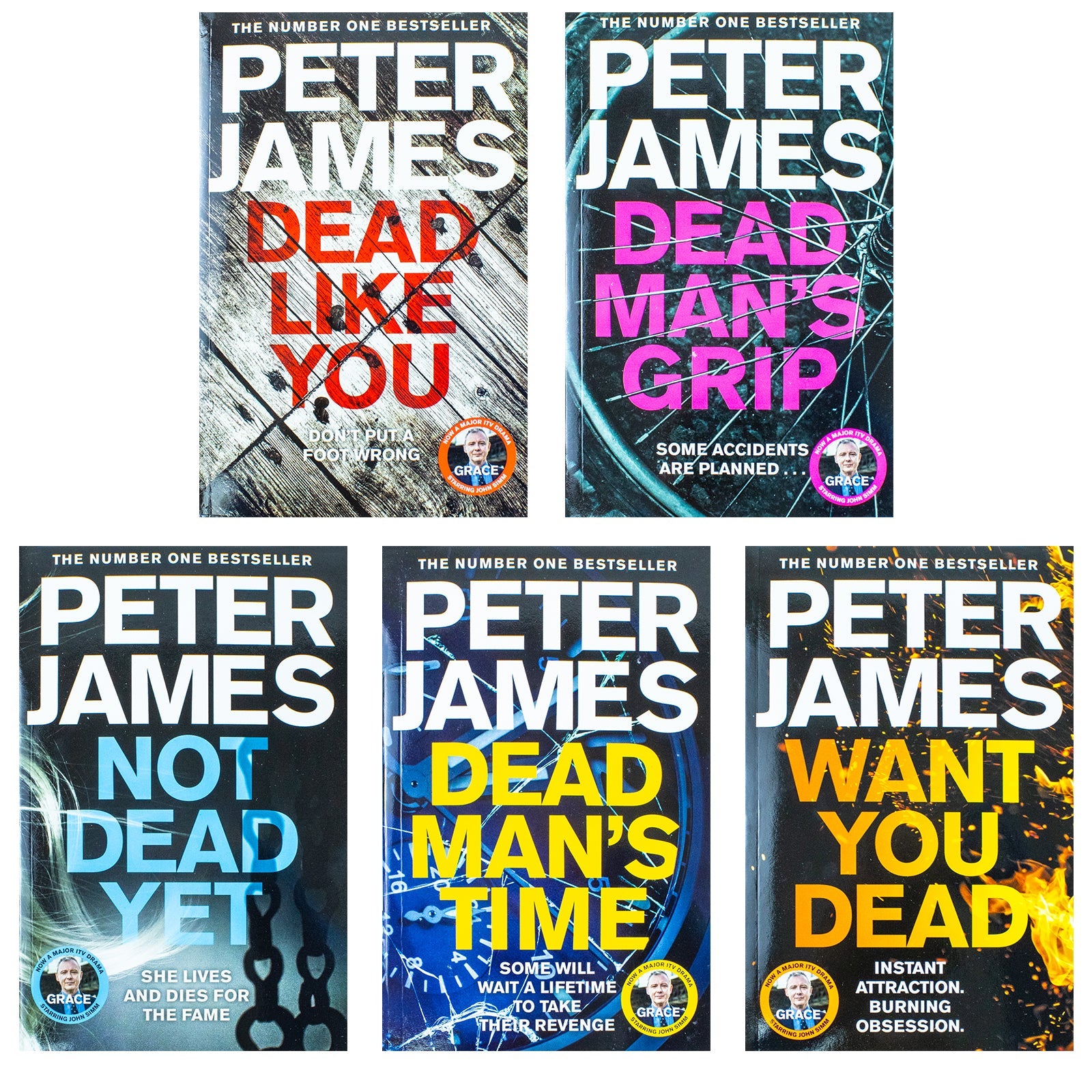 Roy Grace Series Book 6-10 Collection 5 Books Set By Peter James(Set 2) (Dead Like You, Dead Man's Grip, Not Dead Yet, Dead Man's Time & Want You Dead)