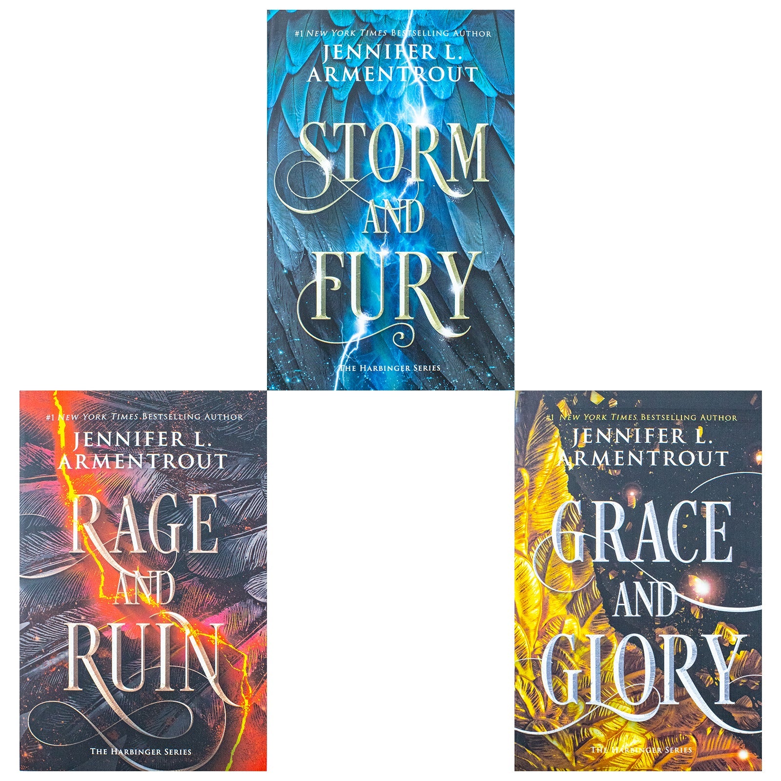 The Harbinger Series By Jennifer L Armentrout 3 Book Collection, Grace and Glory, Rage and Ruin, Storm and Fury, Fantasy, Paperback,