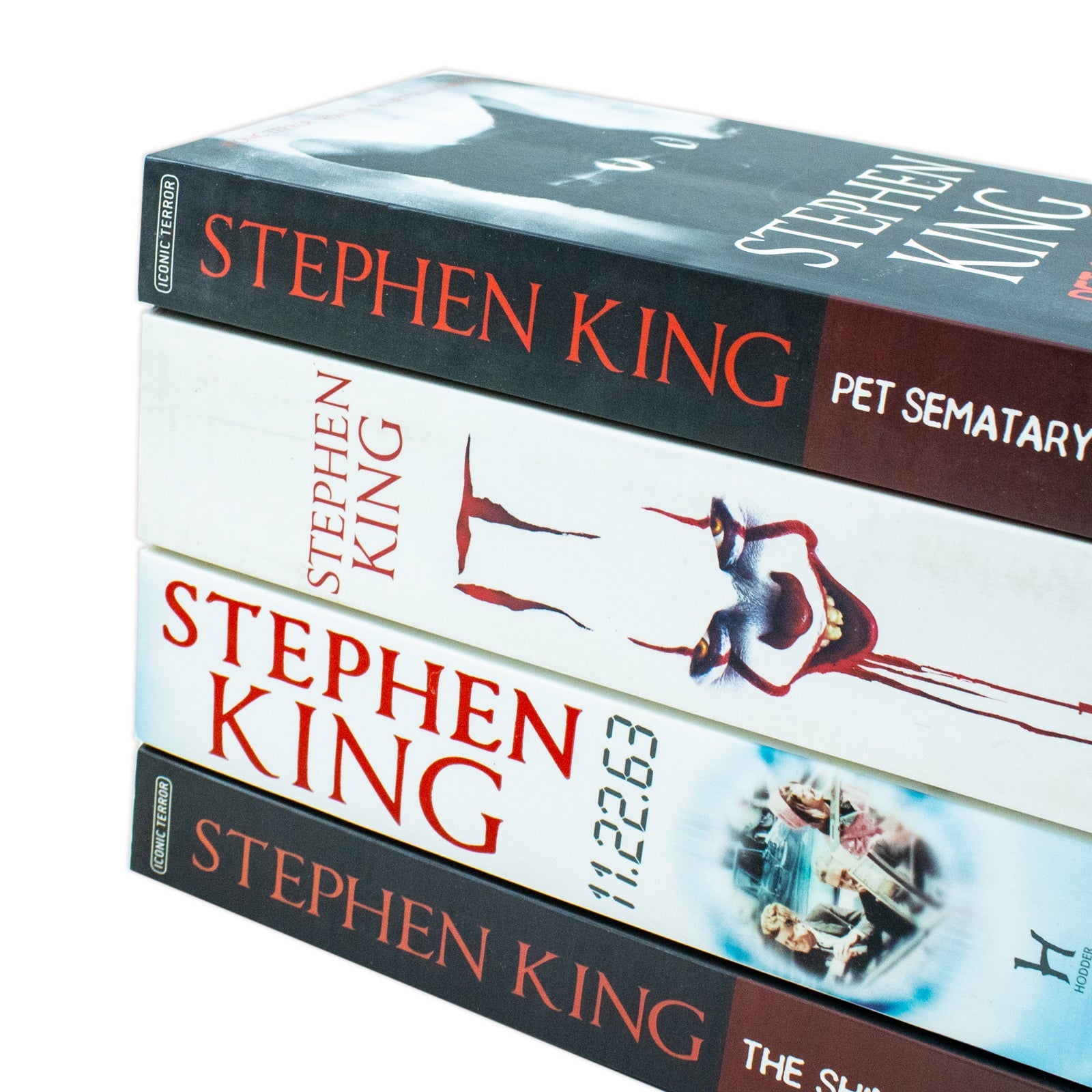 Explore the thrilling Stephen King Collection with 4 books including Pet Sematary, The Shining, It, and 11.22.63 for Young Adults