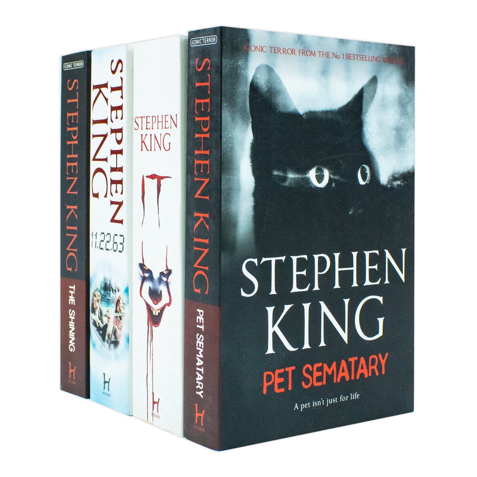 Explore the thrilling Stephen King Collection with 4 books including Pet Sematary, The Shining, It, and 11.22.63 for Young Adults