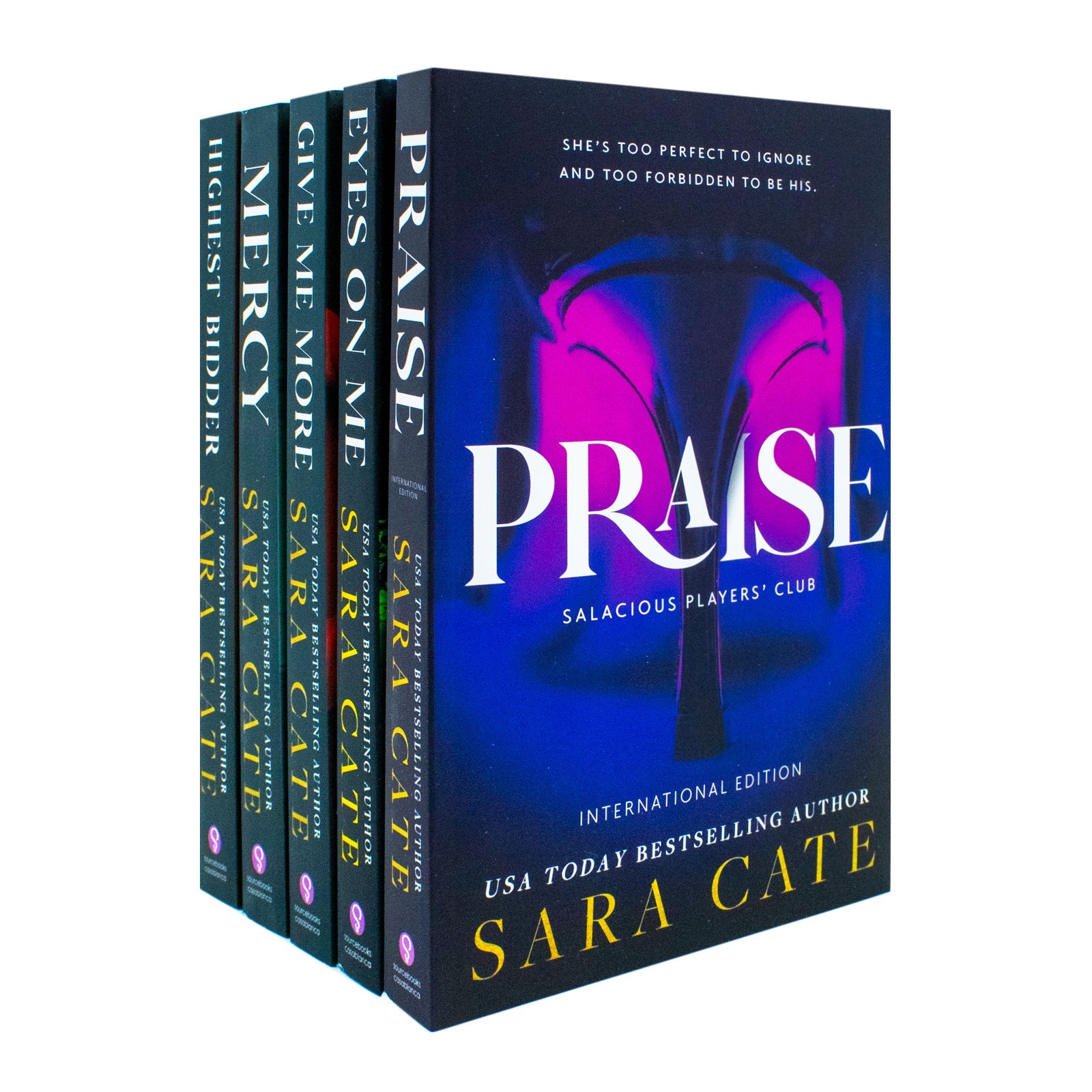 Salacious Players Club Series 5 Books Collection Set by Sara Cate (Praise, Eyes on Me, Give Me More, Mercy & Highest Bidder)