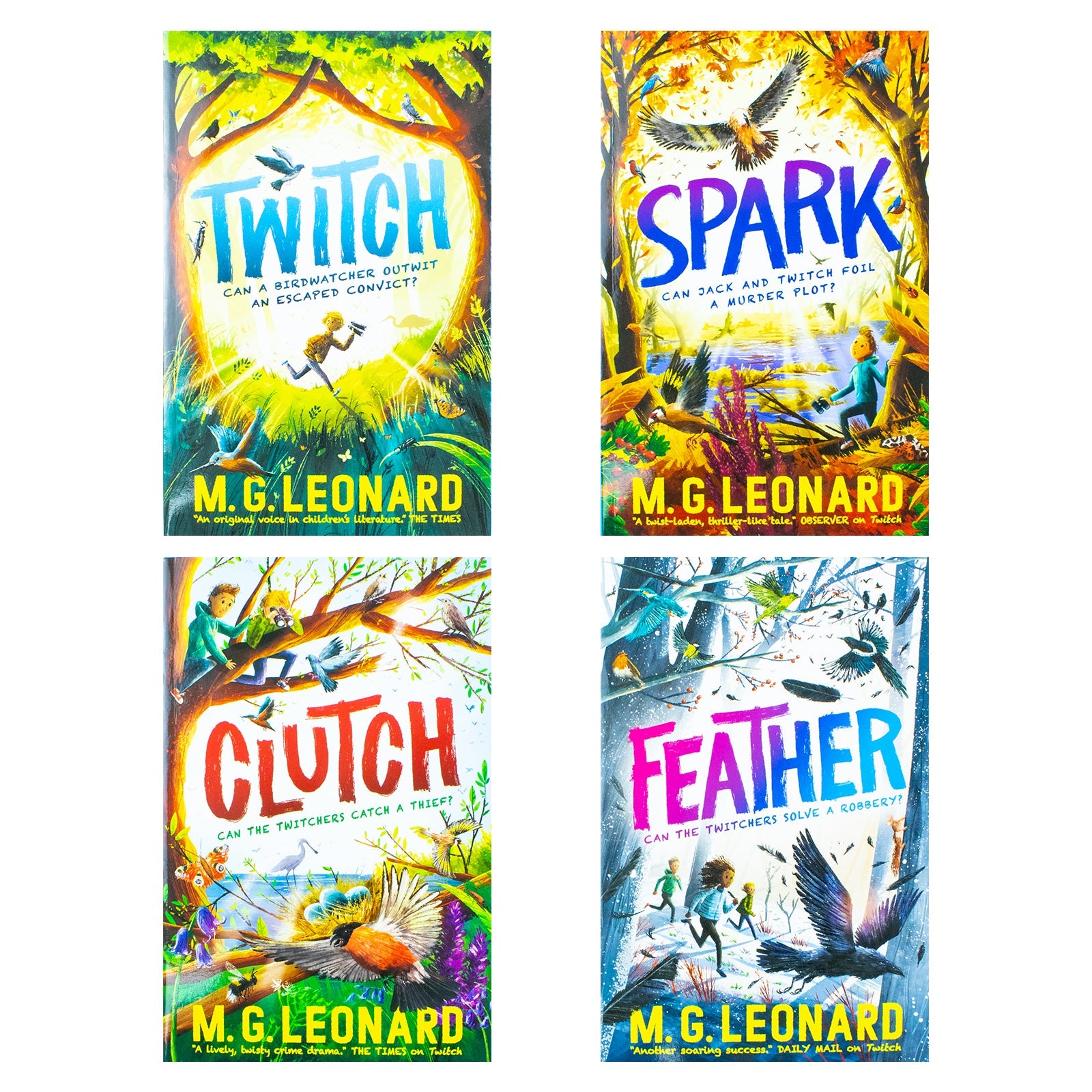 The Twitchers Series 4 Books Collection Set (Twitch, Spark, Clutch & Feather)