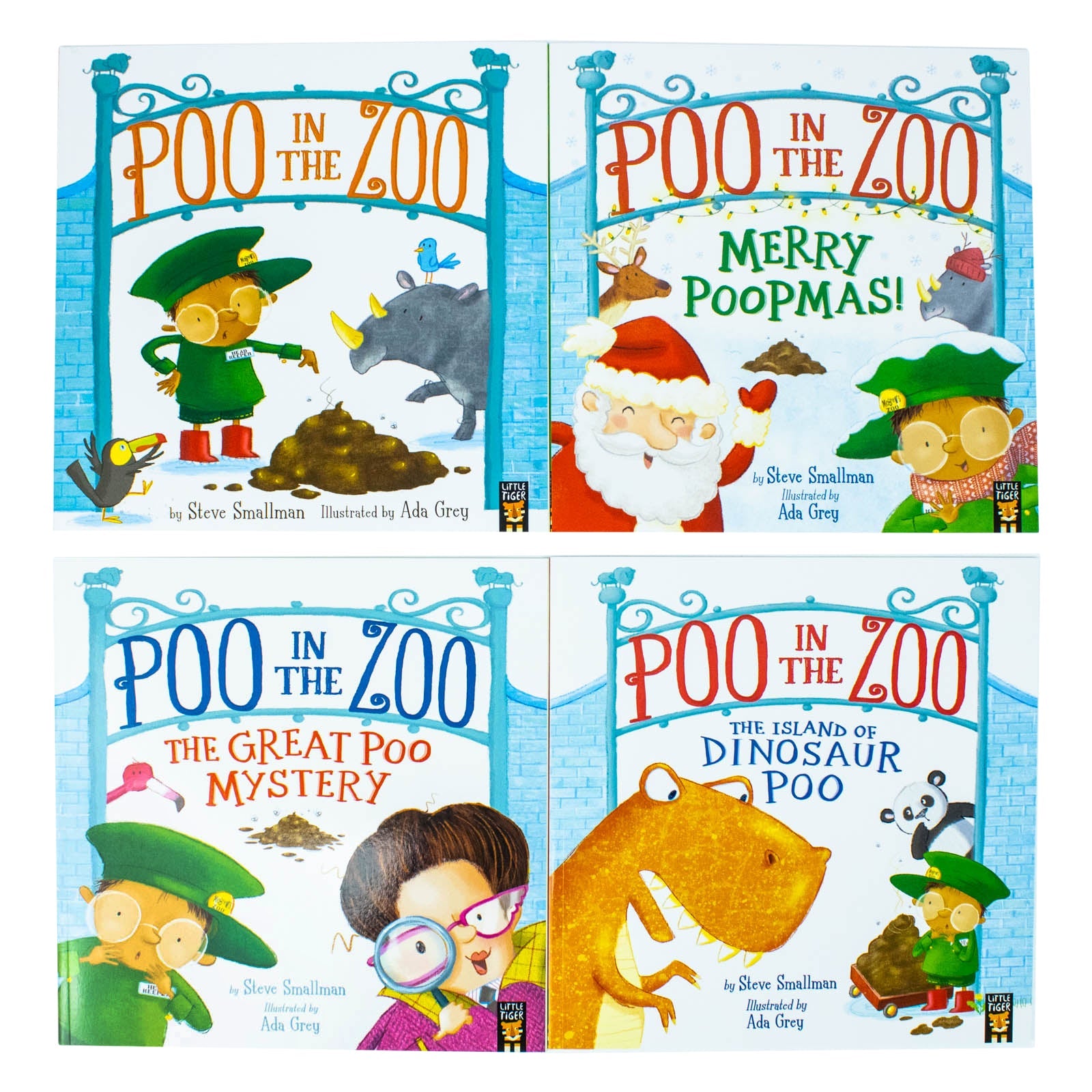 Poo In The Zoo Series By Steve Smallman 4 Books Picture Stories Collection